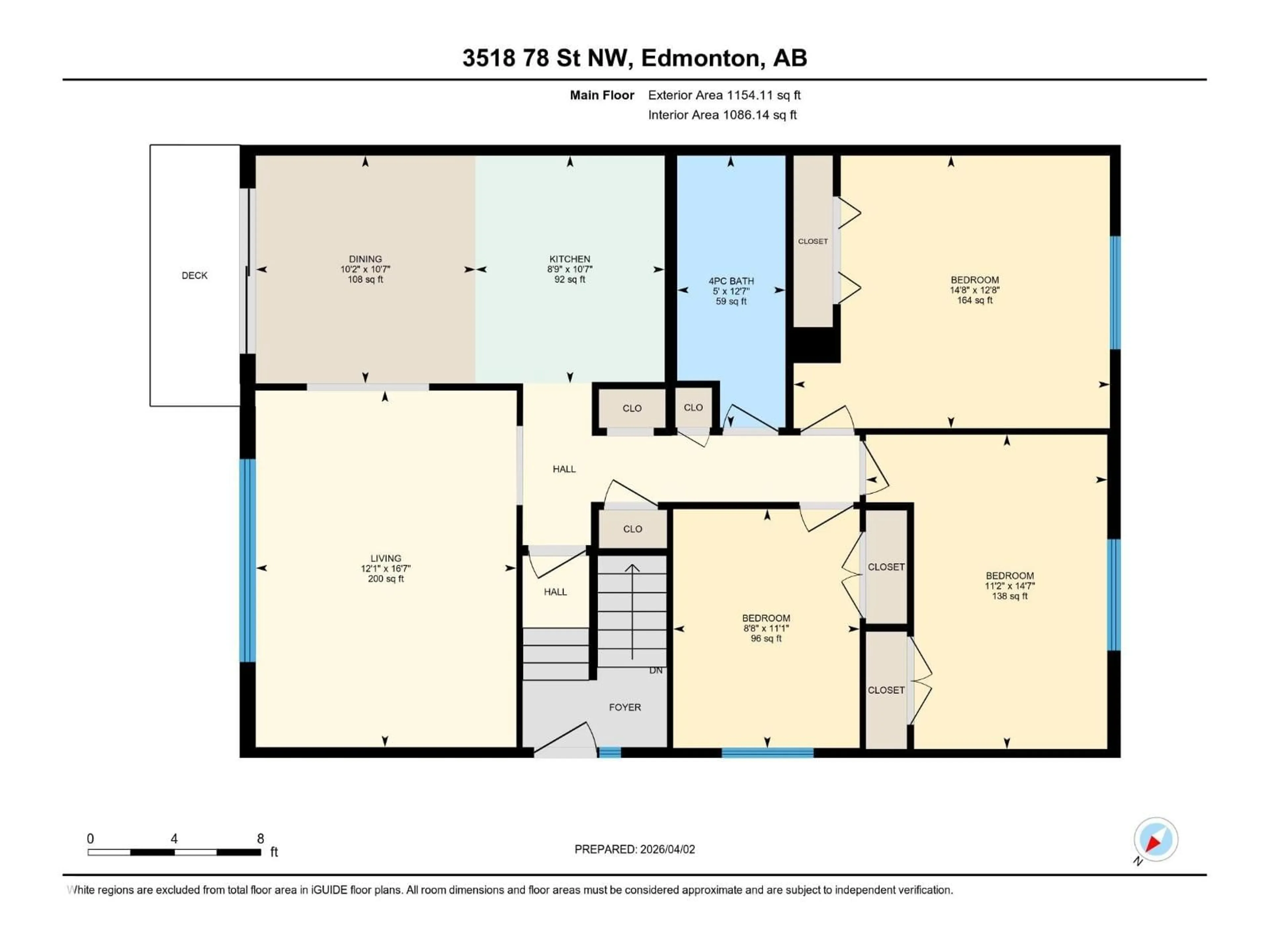 Floor plan for 3518 78 ST, Edmonton Alberta T6K0E9