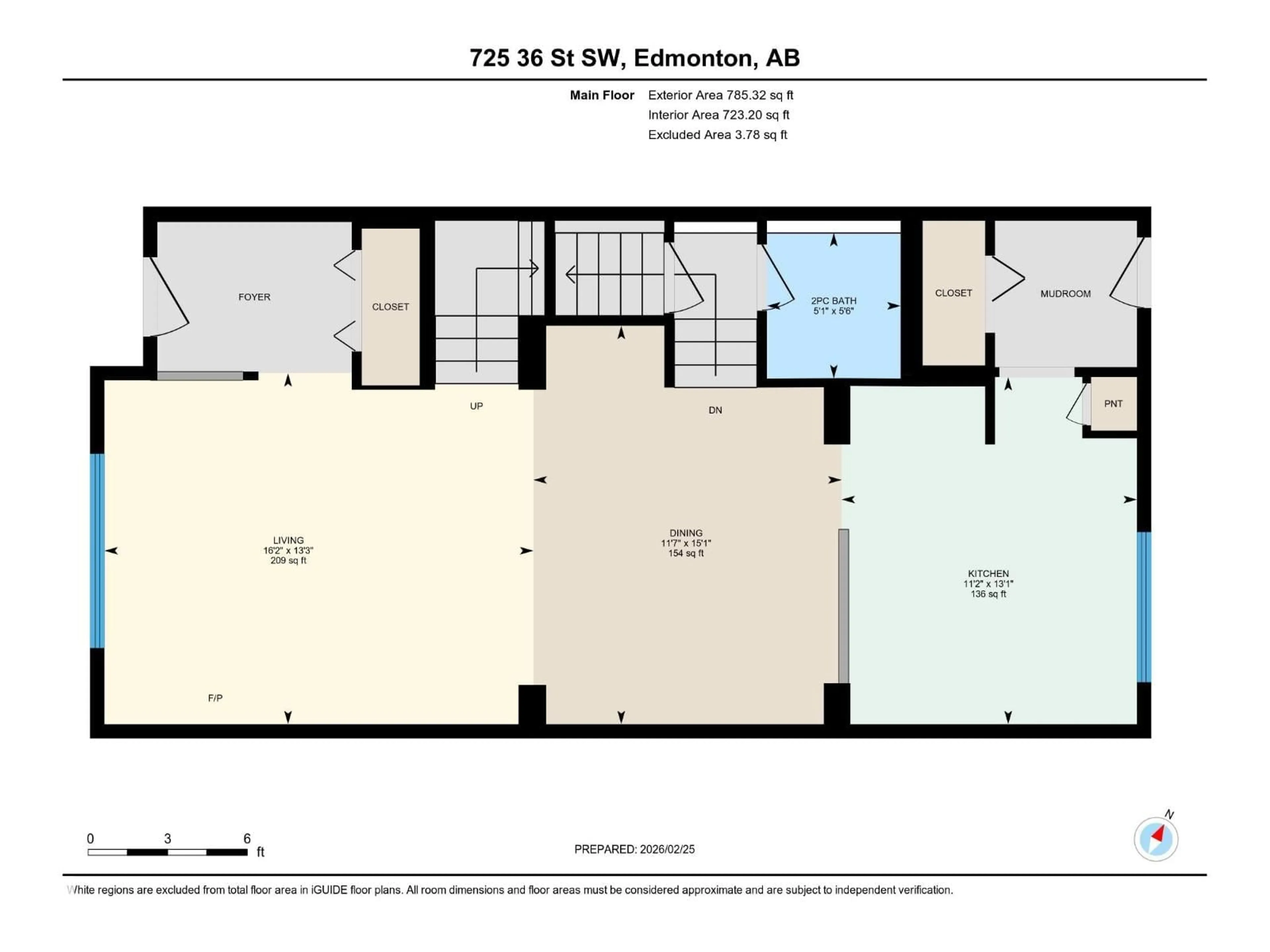 Floor plan for 725 36 ST, Edmonton Alberta T6X2G8