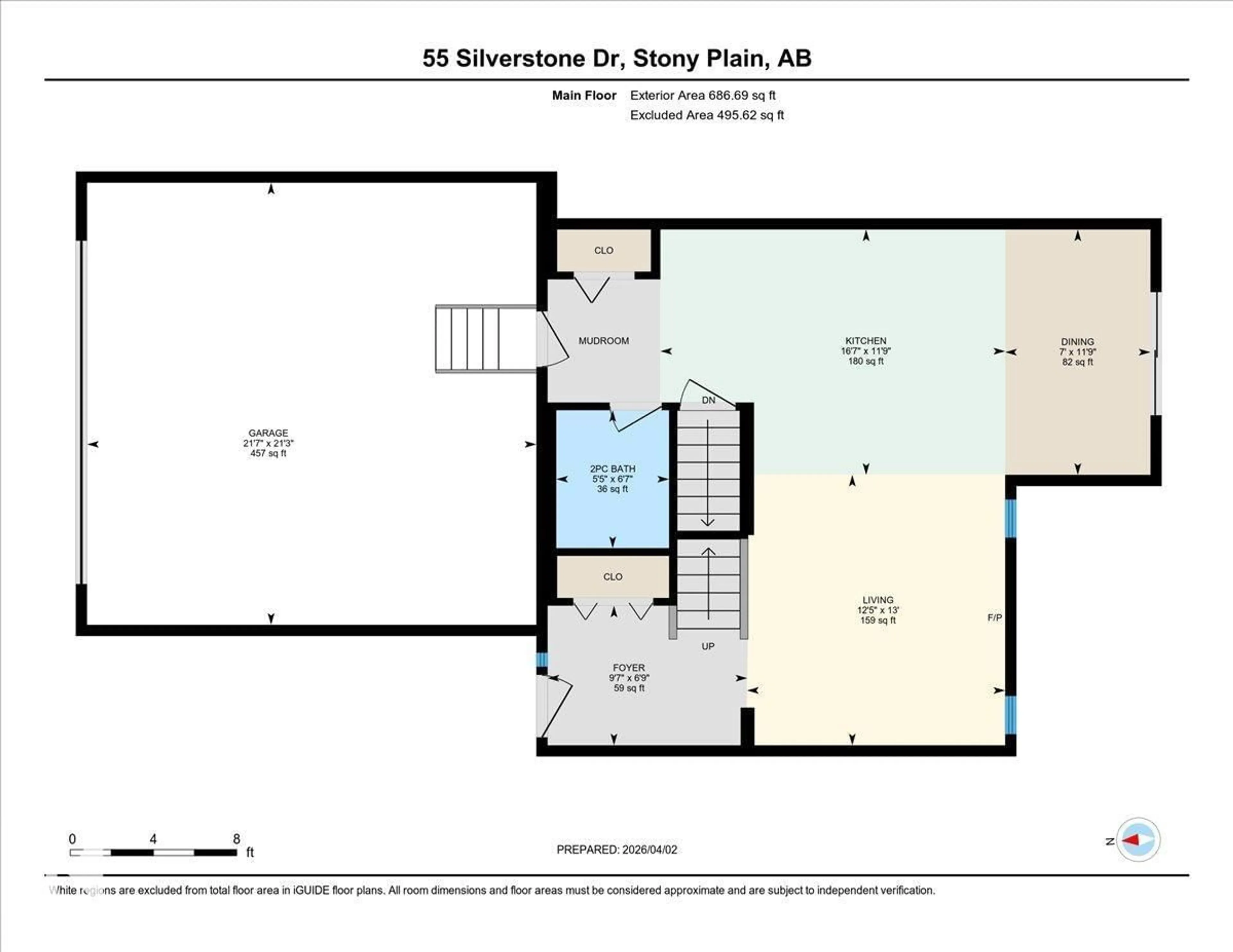Floor plan for 55 SILVERSTONE DRIVE, Stony Plain Alberta T7Z0E8