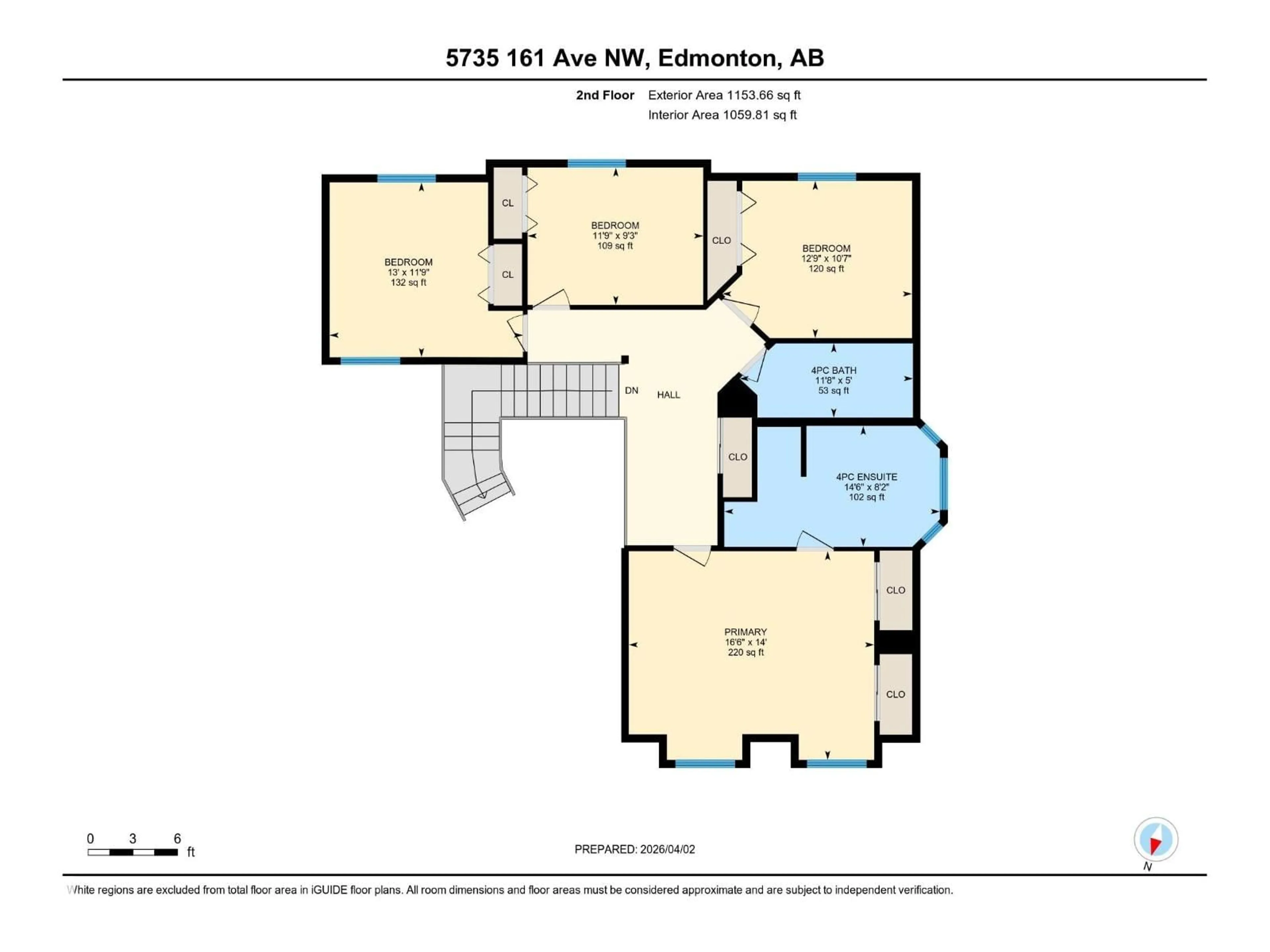 Floor plan for NW - 5735 161 AV, Edmonton Alberta T5Y2S9