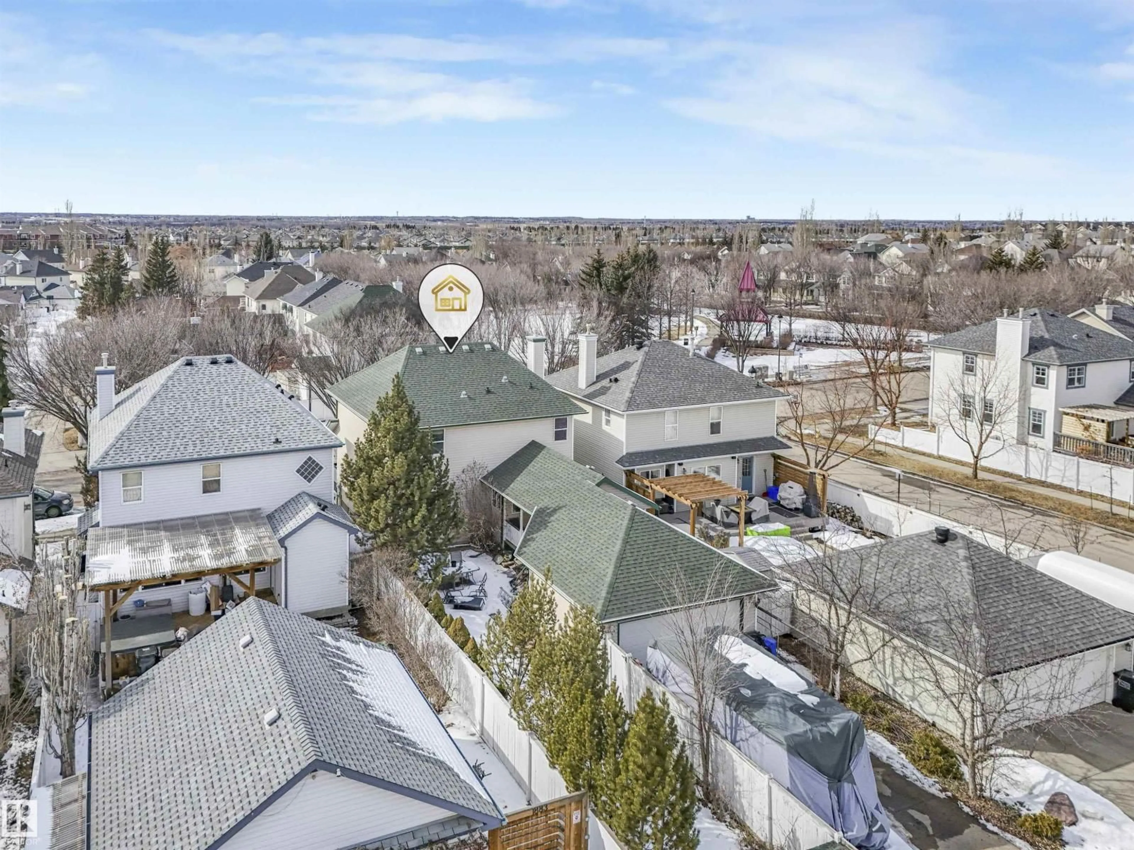 A pic from outside/outdoor area/front of a property/back of a property/a pic from drone, city buildings view from balcony for 1885 TOMLINSON WY, Edmonton Alberta T6R2S6