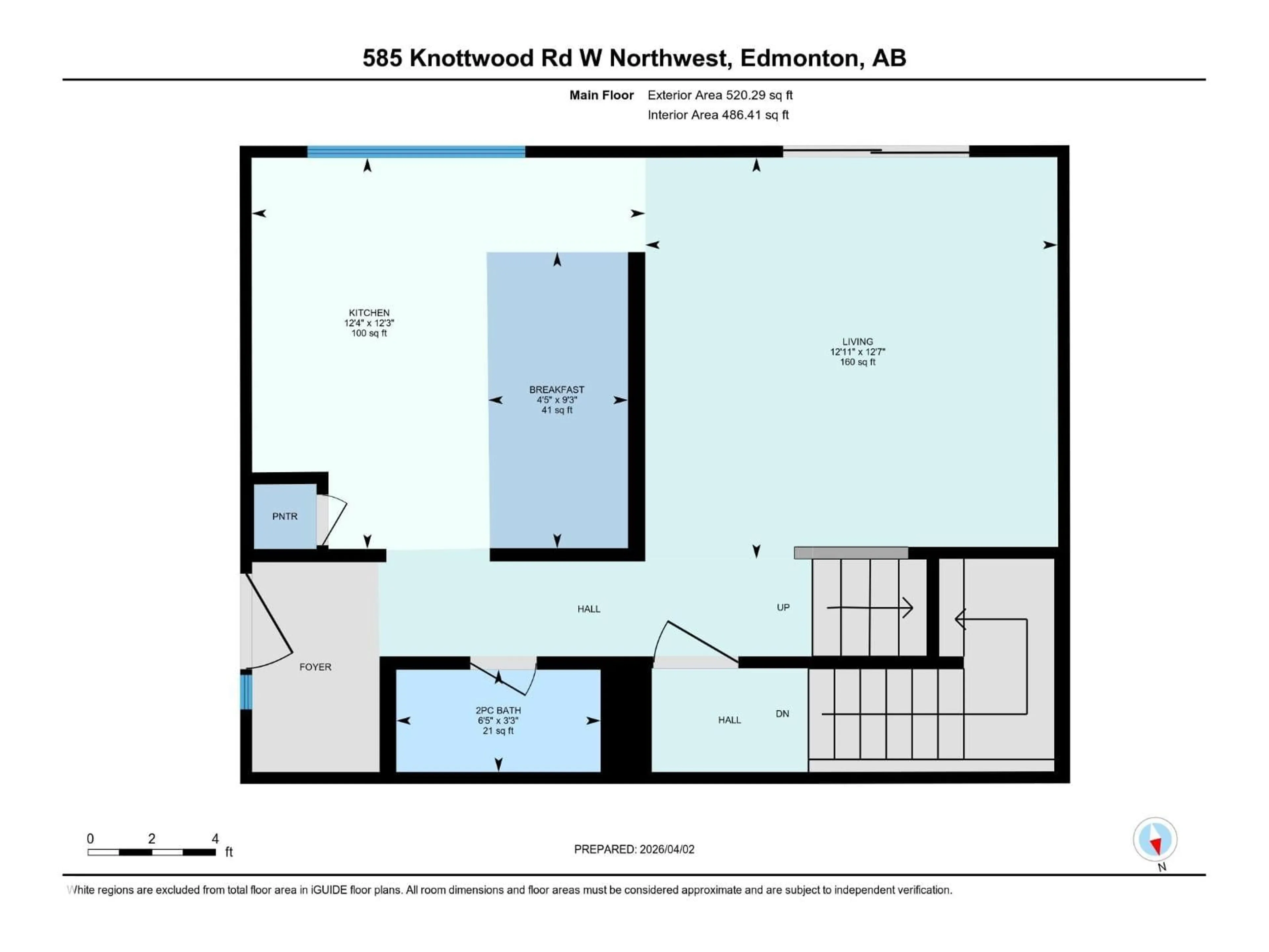 Floor plan for 585 KNOTTWOOD RD W, Edmonton Alberta T5B4B6