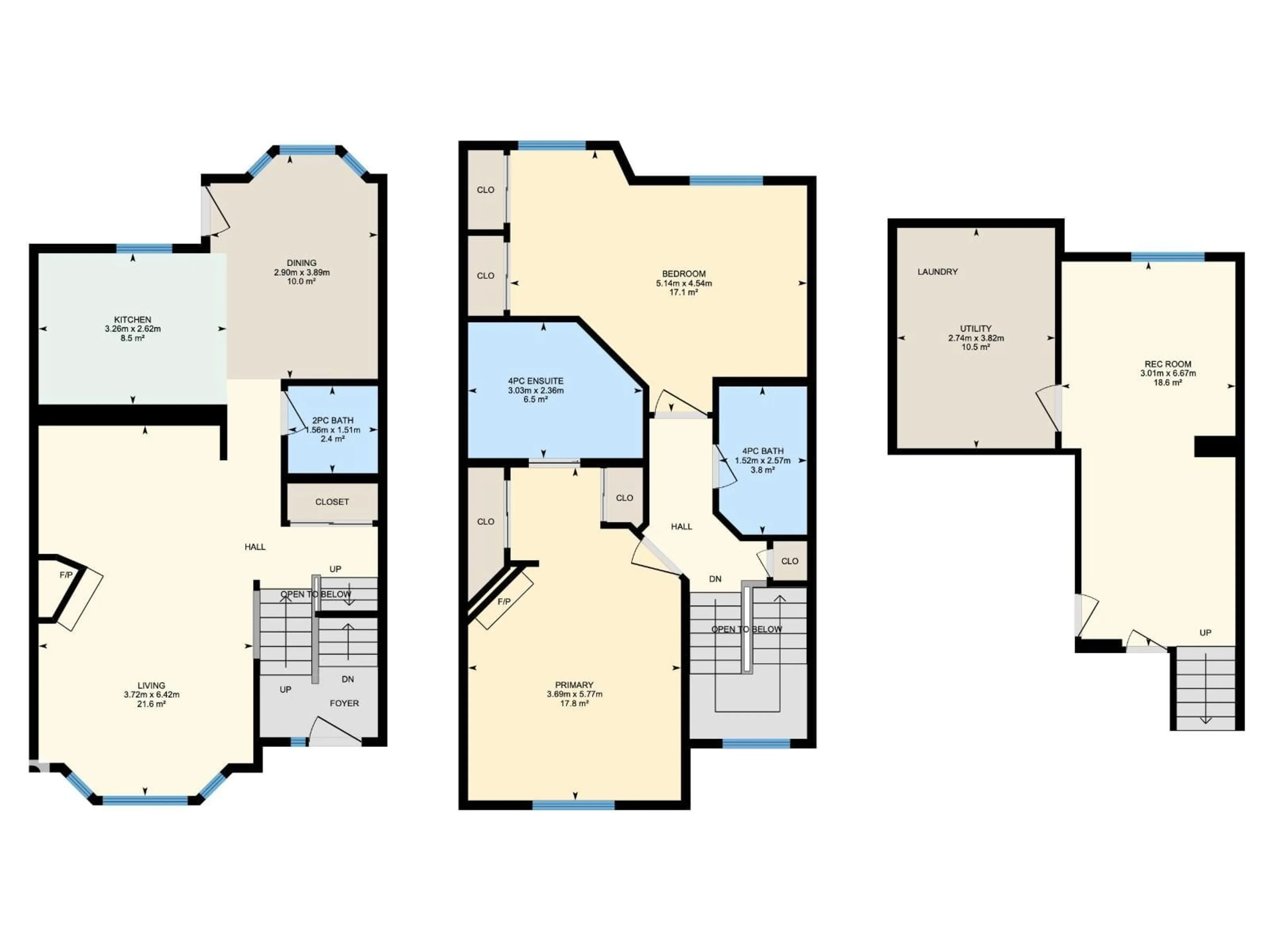 Floor plan for #3 - 9703 174 ST, Edmonton Alberta T5T6C5