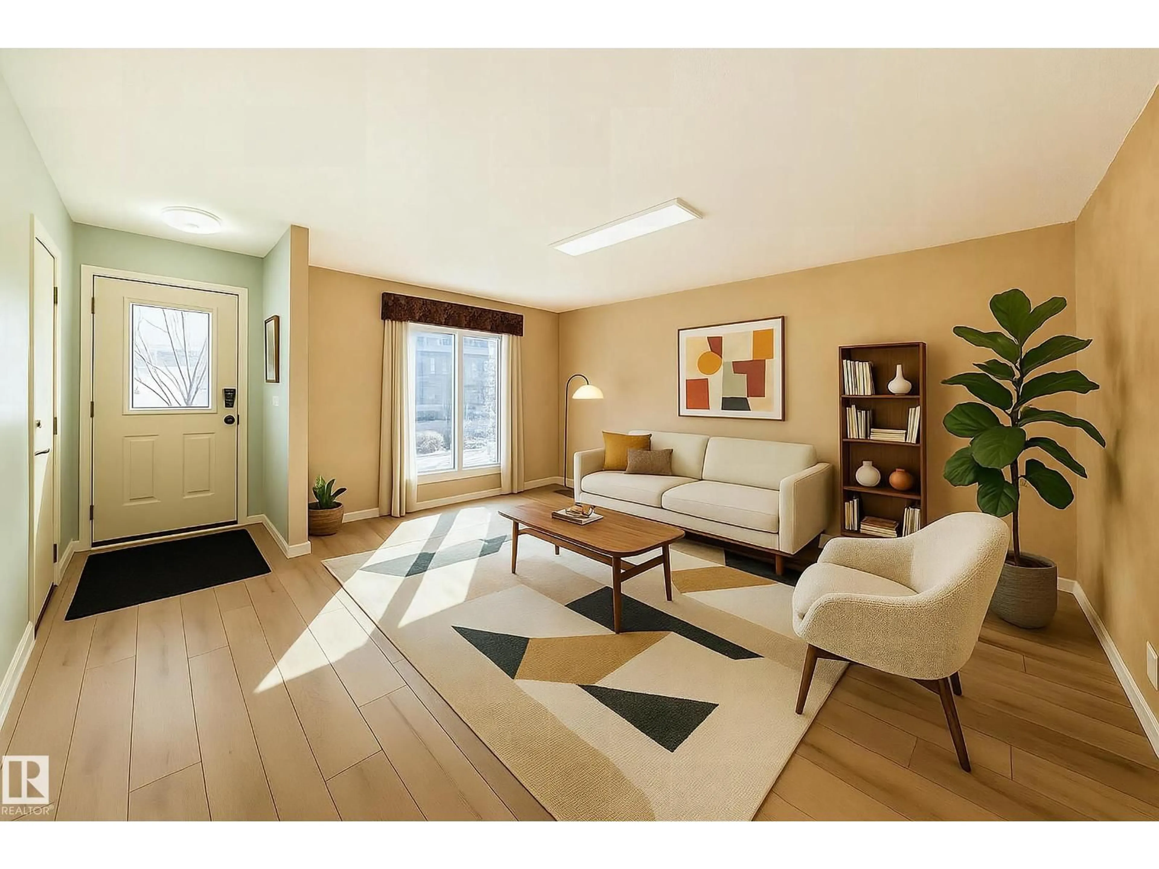 Living room with furniture, wood/laminate floor for 4224 30 ST, Edmonton Alberta T6T1C8