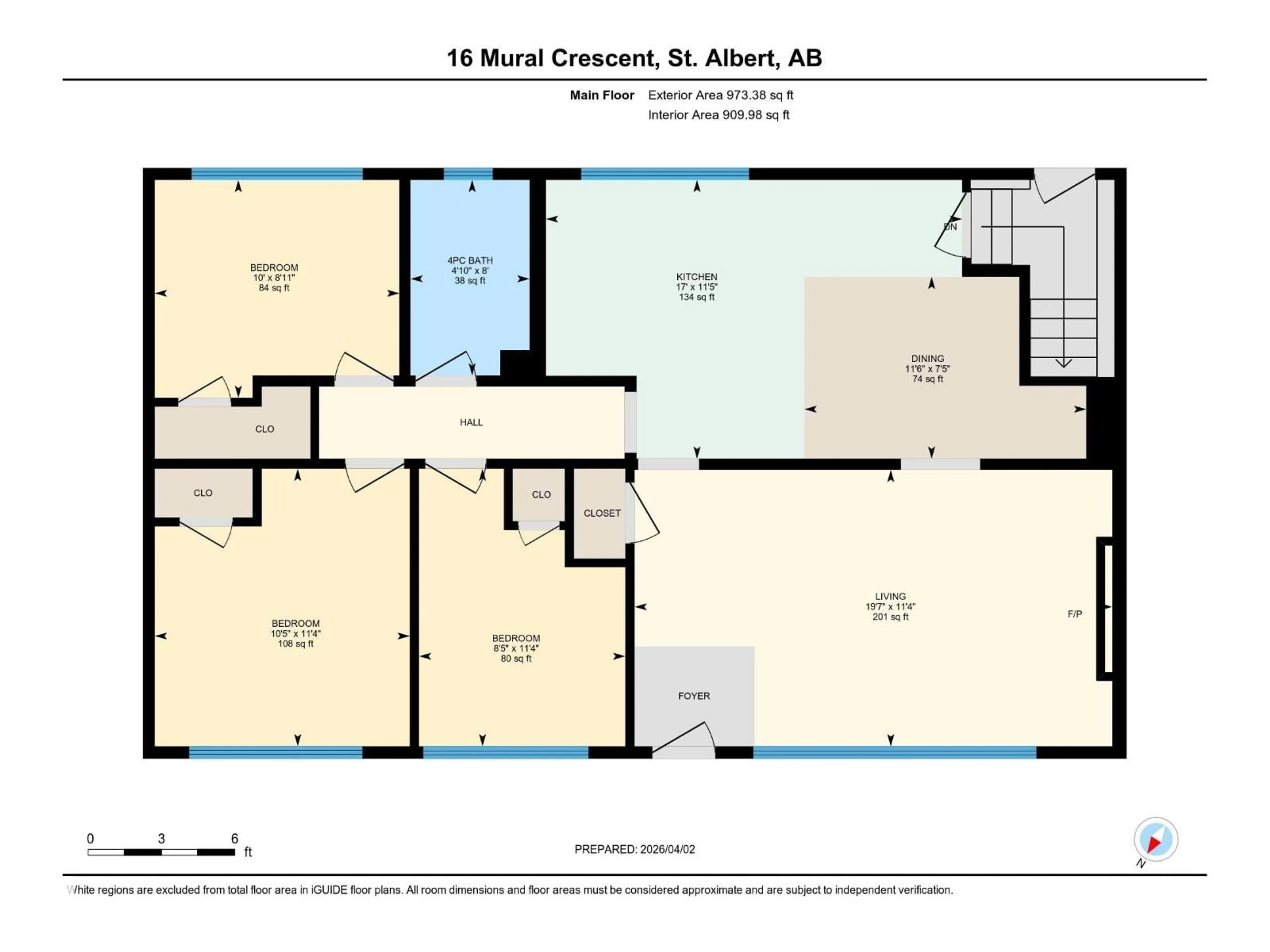 Floor plan for 16 MURAL CR, St. Albert Alberta T8N1J9