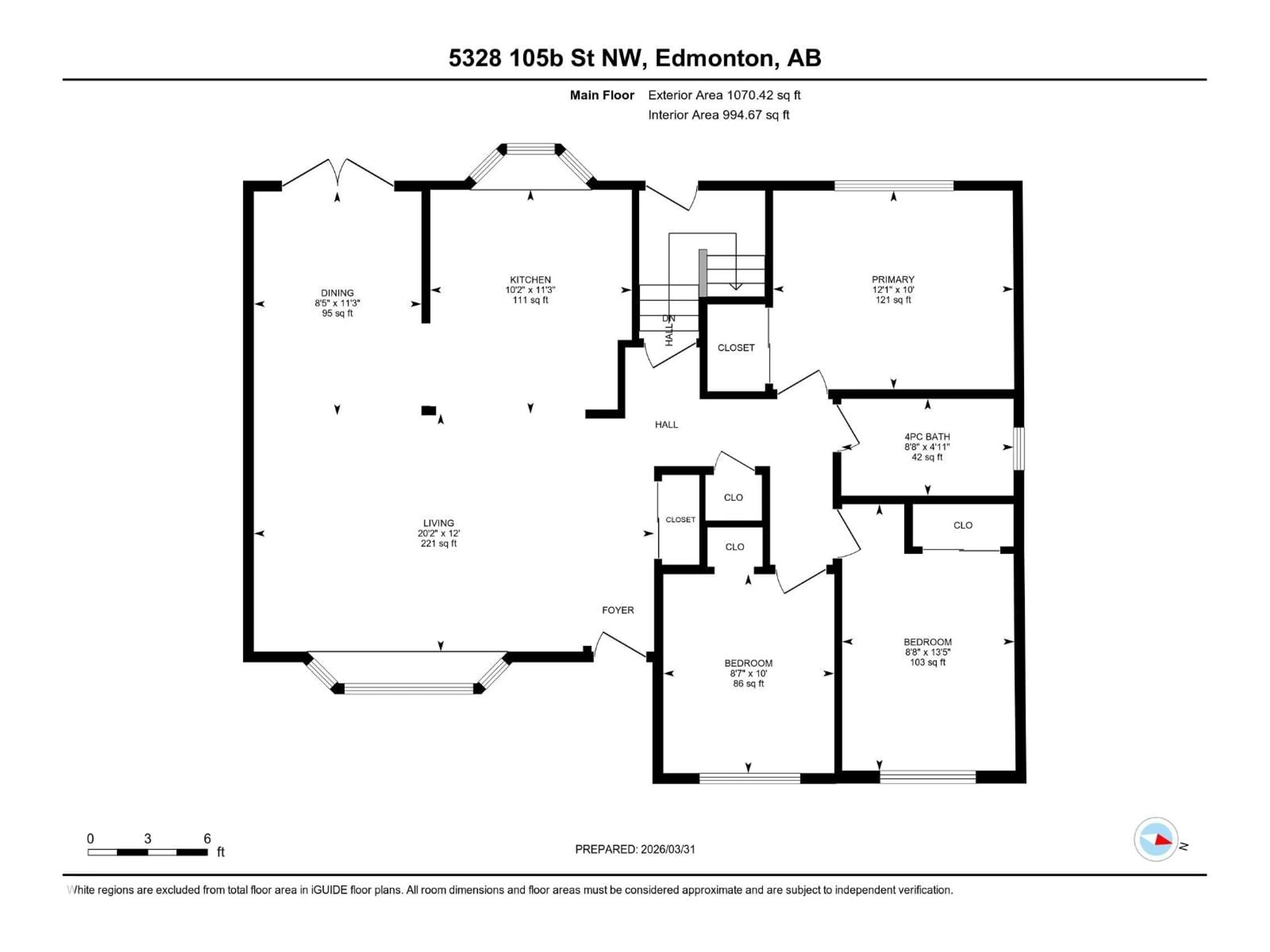 Floor plan for NW - 5328 105B ST, Edmonton Alberta T6H2S3