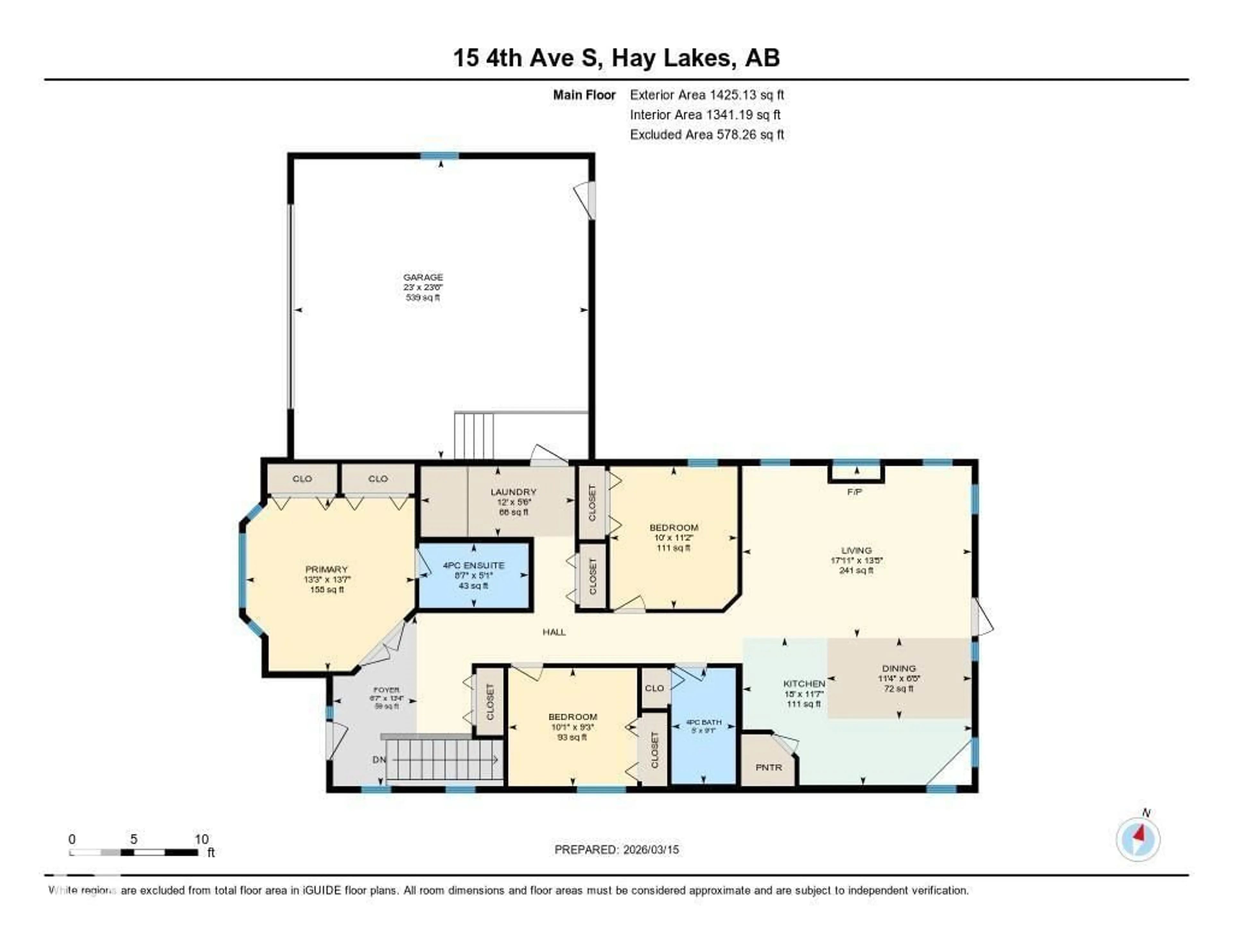 Floor plan for S - 15 4 TH AV, Hay Lakes Alberta T0B1W0