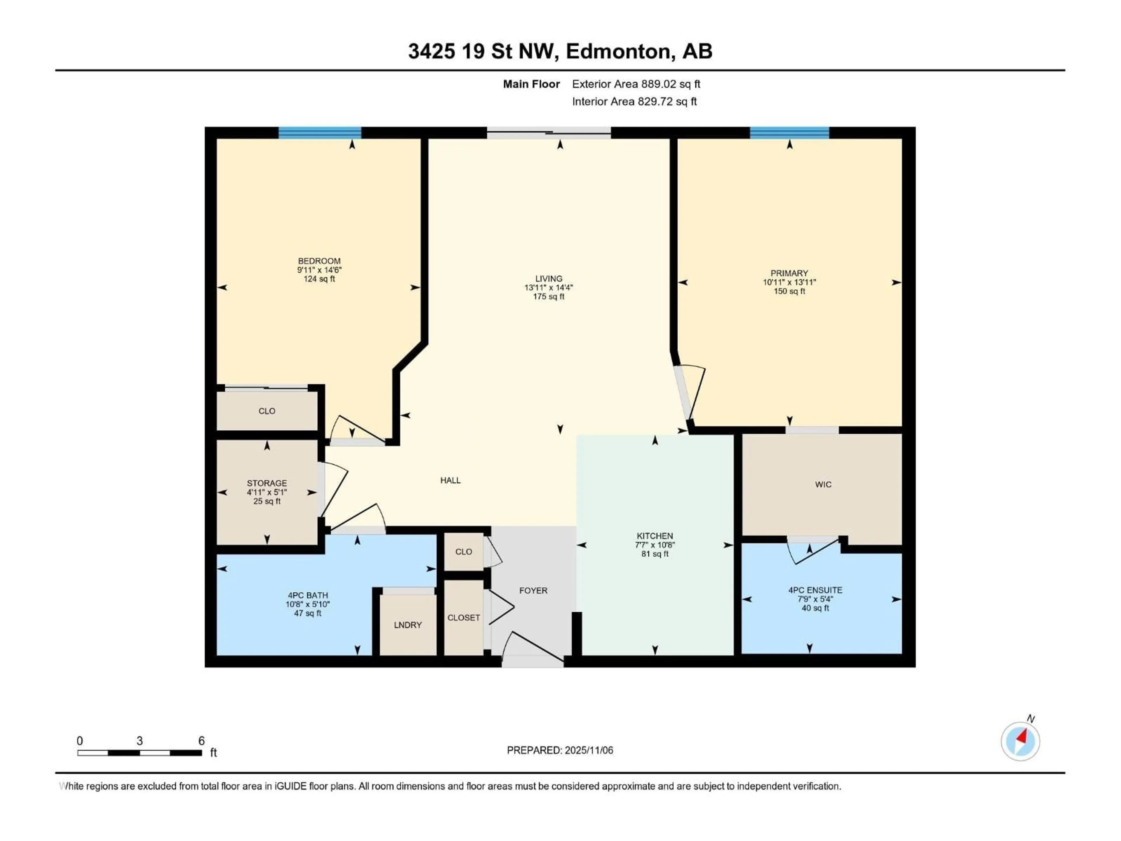 Floor plan for 421 3425 19 ST NW, Edmonton Alberta T6T2B5