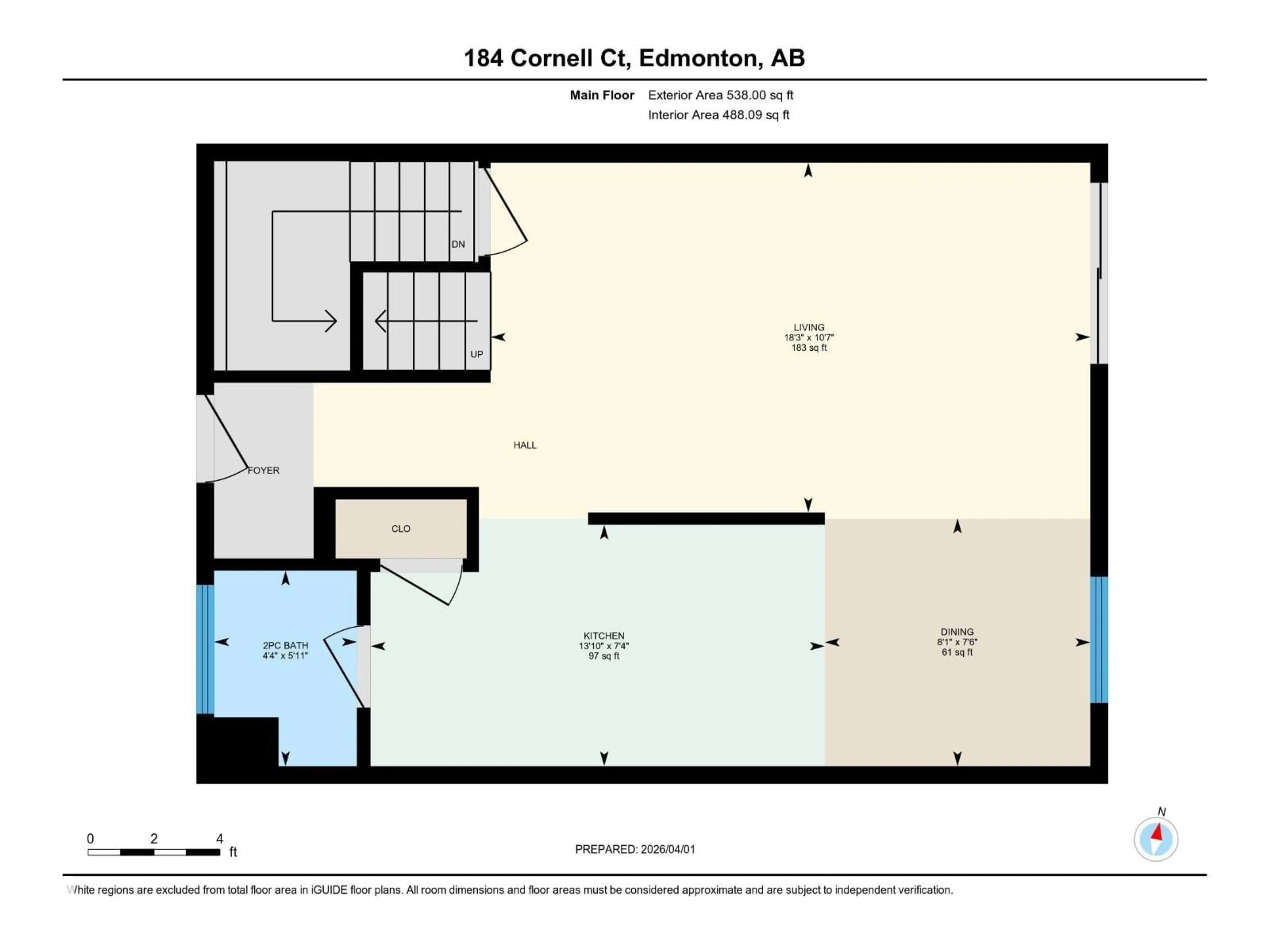 Floor plan for 184 CORNELL CT, Edmonton Alberta T5C3C3