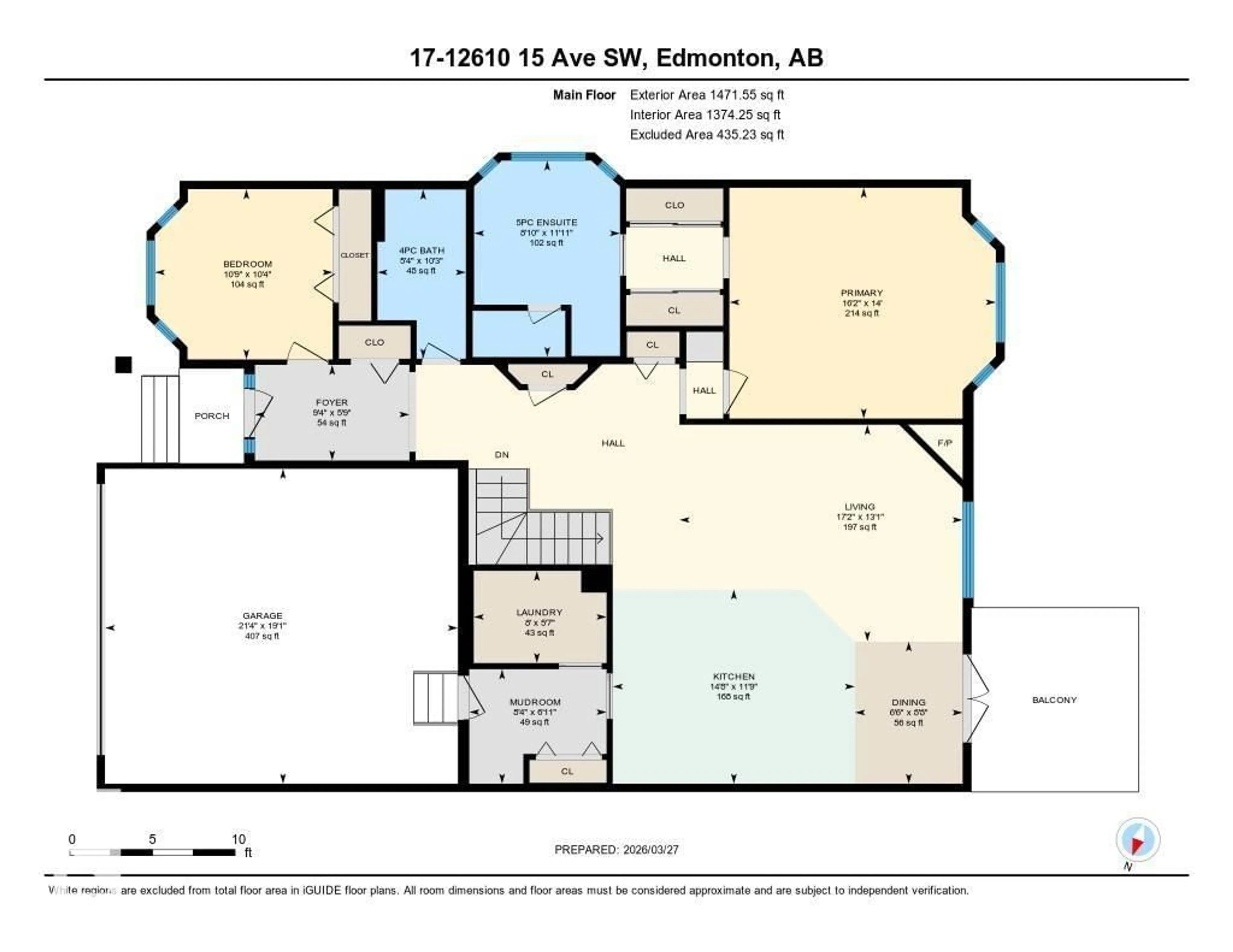 Floor plan for 17 - 12610 15 AV, Edmonton Alberta T6W1X1