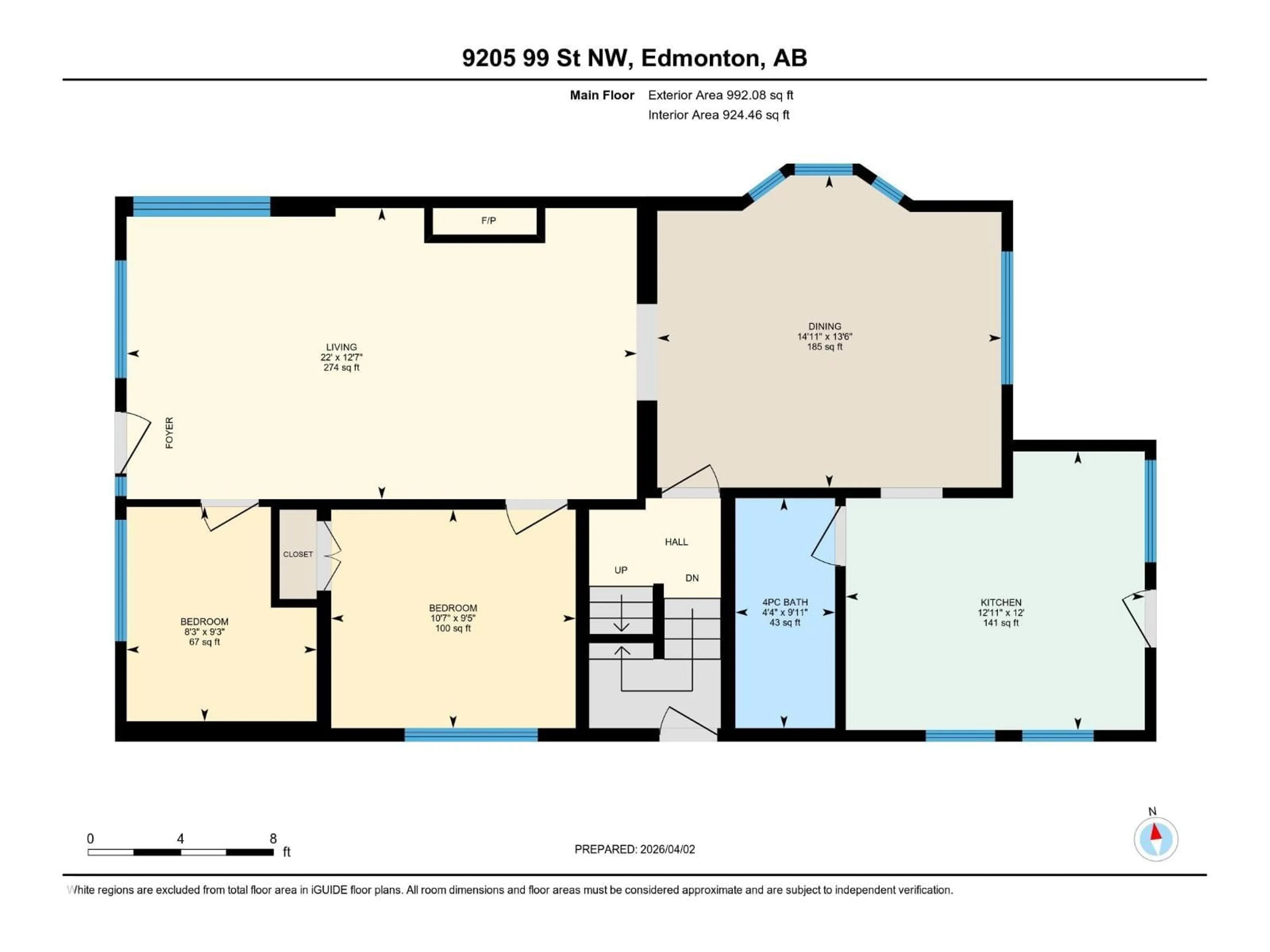 Floor plan for 9205 99 ST, Edmonton Alberta T6E3W1