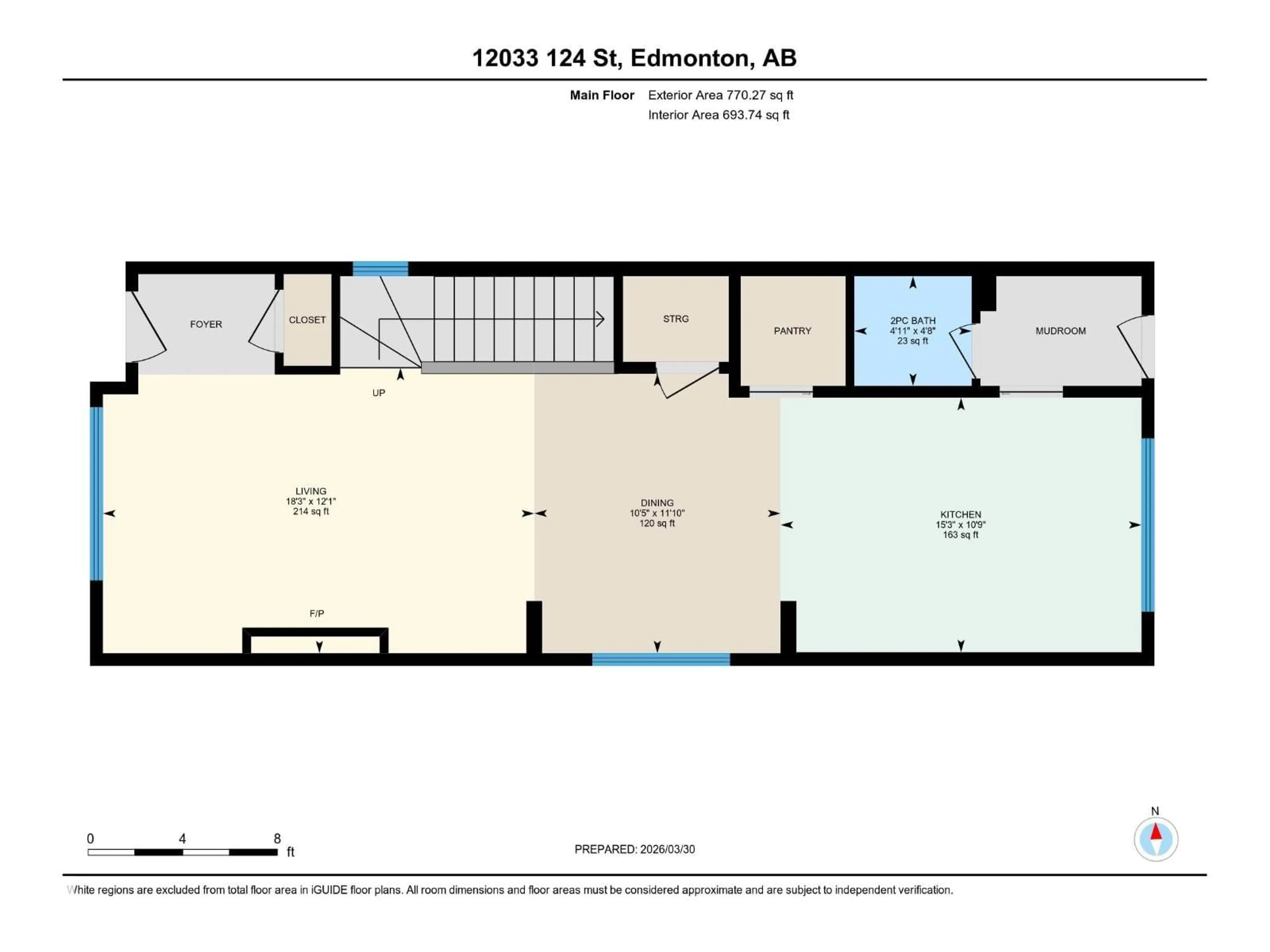 Floor plan for 12033 124 ST, Edmonton Alberta T5L0M8
