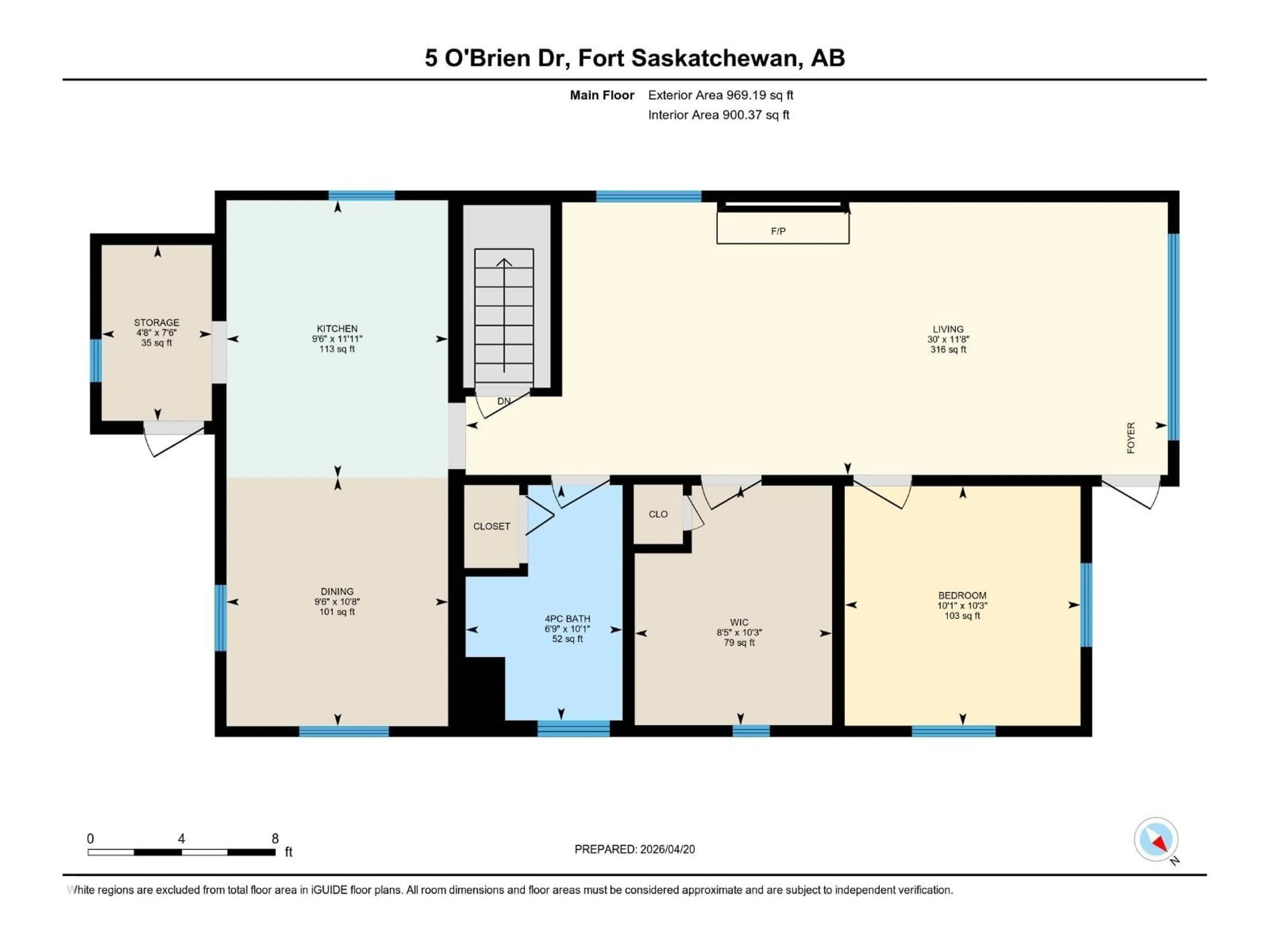 Floor plan for 5 O'BRIEN, Fort Saskatchewan Alberta T8L2L2