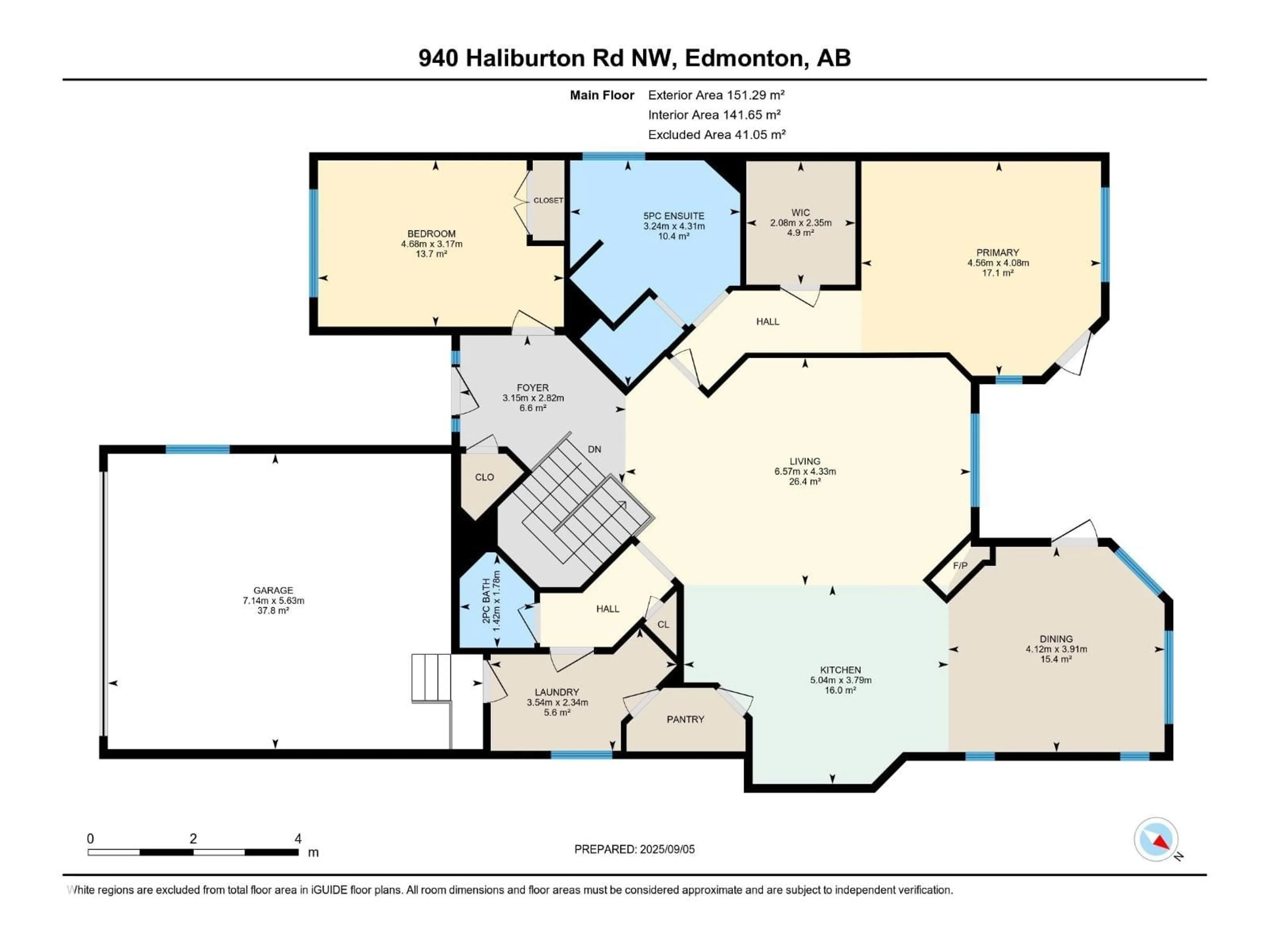 Floor plan for 940 HALIBURTON RD, Edmonton Alberta T6R2Z6