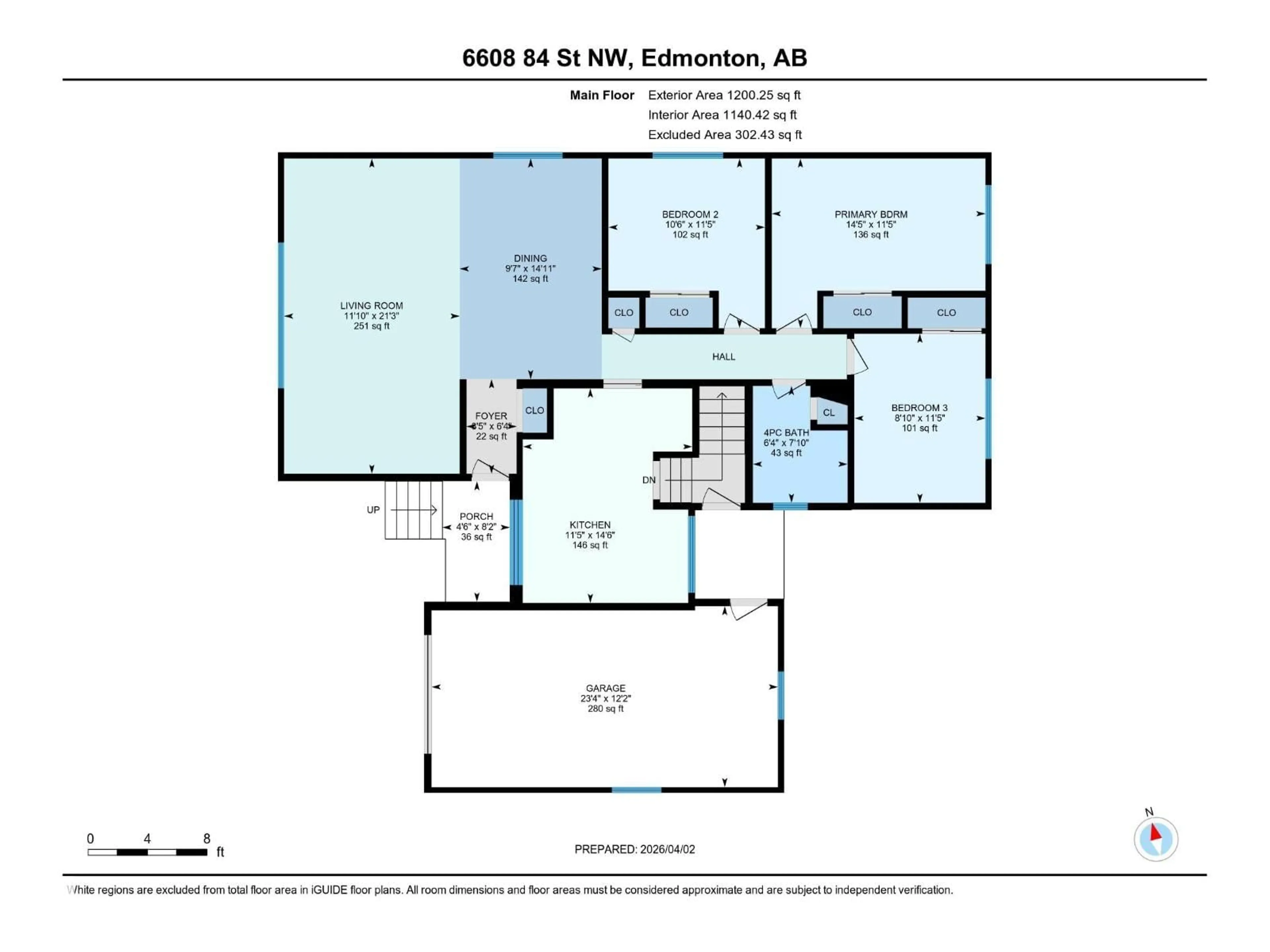 Floor plan for 6608 84 ST, Edmonton Alberta T6E2W9