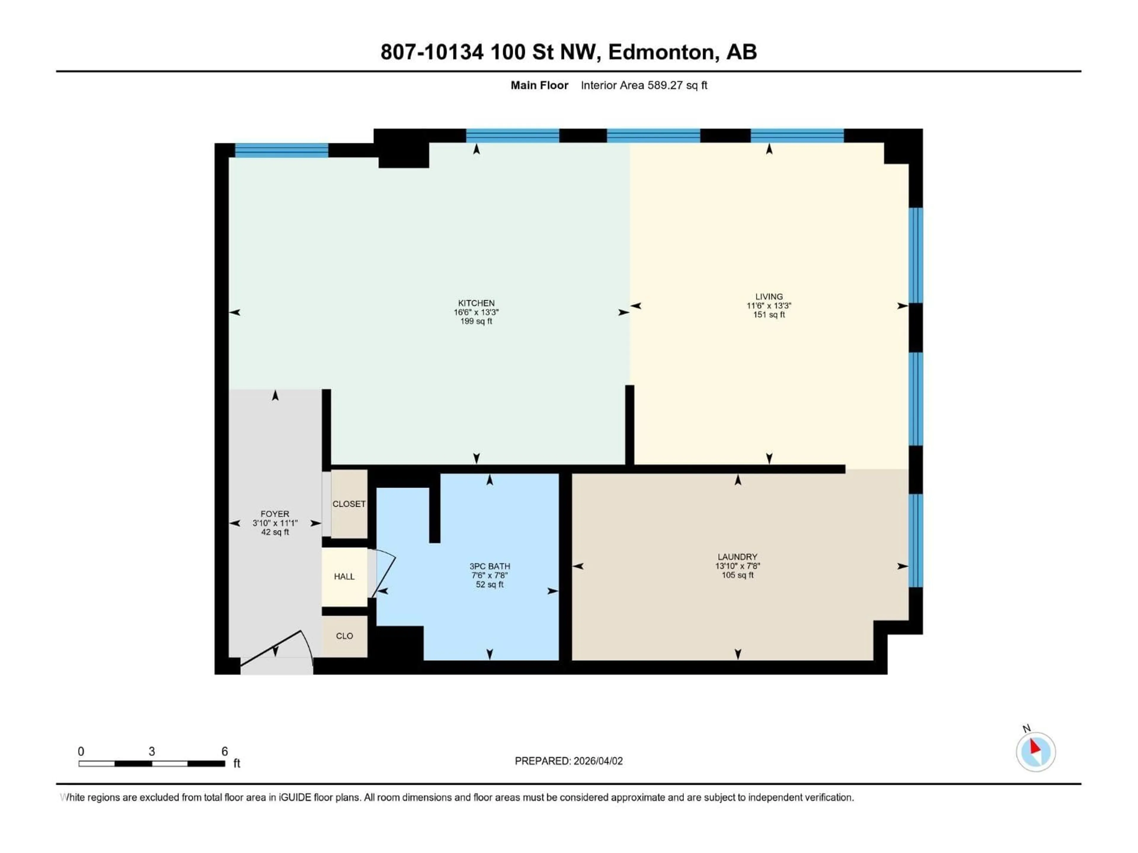 Floor plan for 807 - 10134 100 ST, Edmonton Alberta T5J0N8