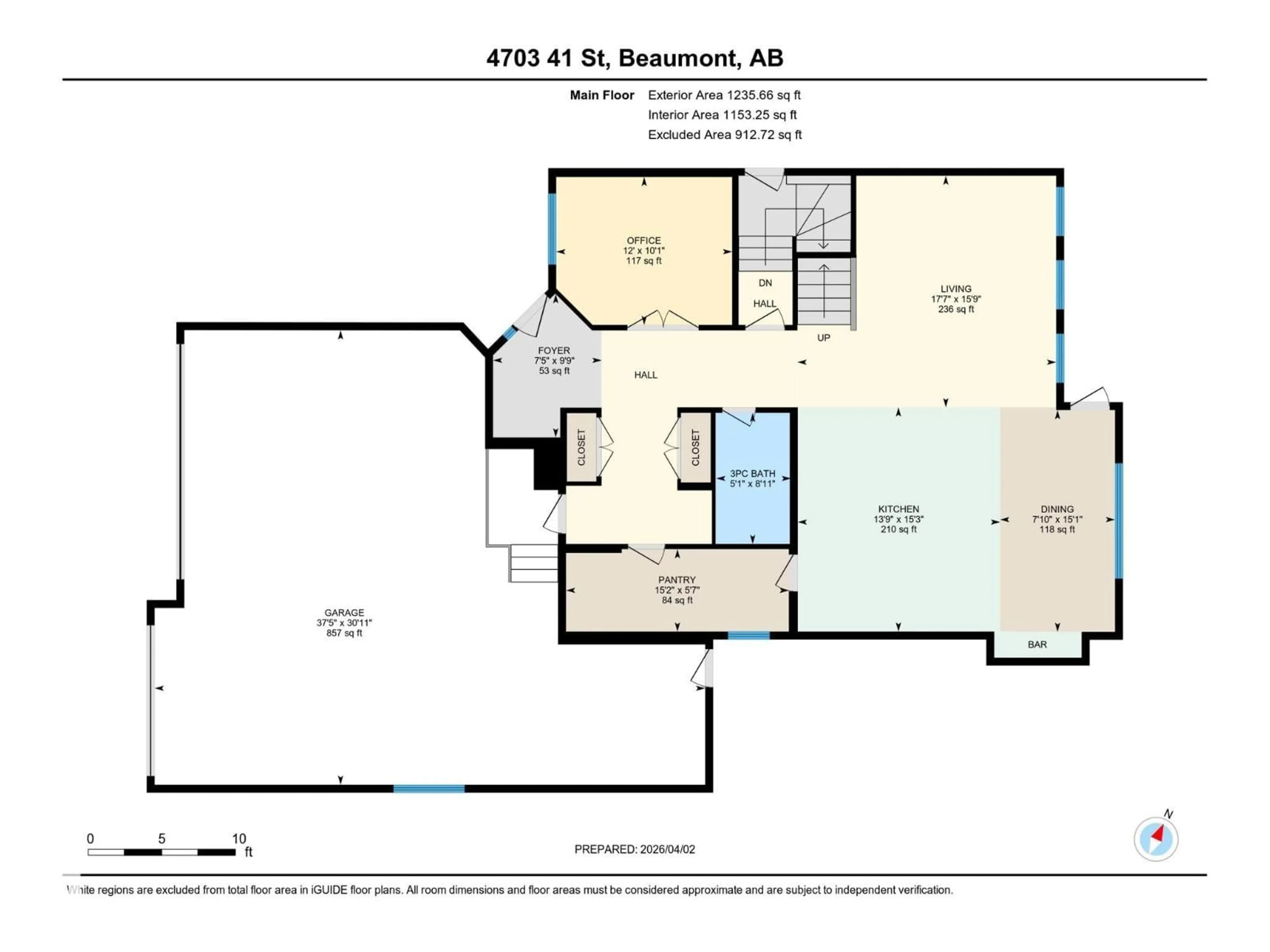 Floor plan for 4703 41 ST, Beaumont Alberta T4X2A8