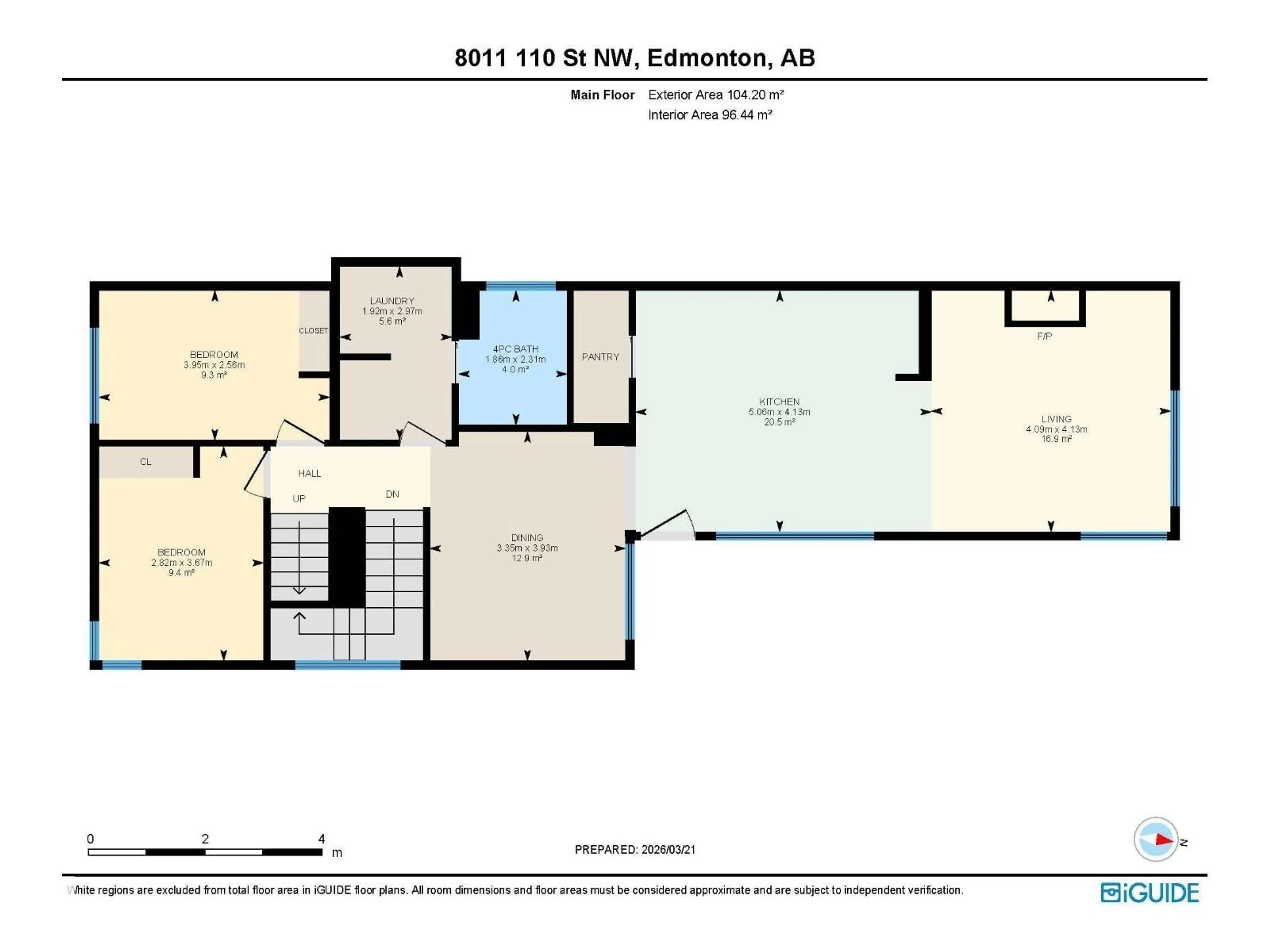Floor plan for 10958 80 AV, Edmonton Alberta T6G0R1
