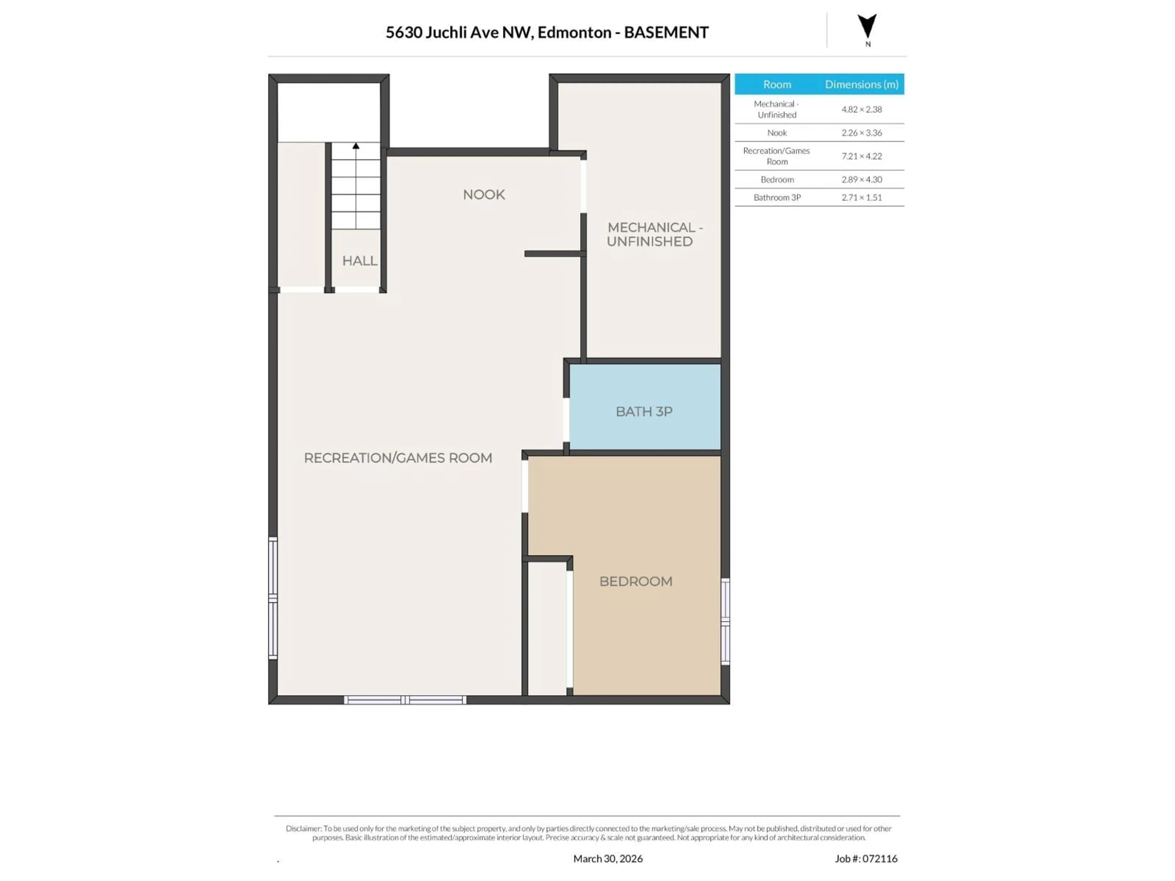 Floor plan for 5630 JUCHLI AV, Edmonton Alberta T5E6T6