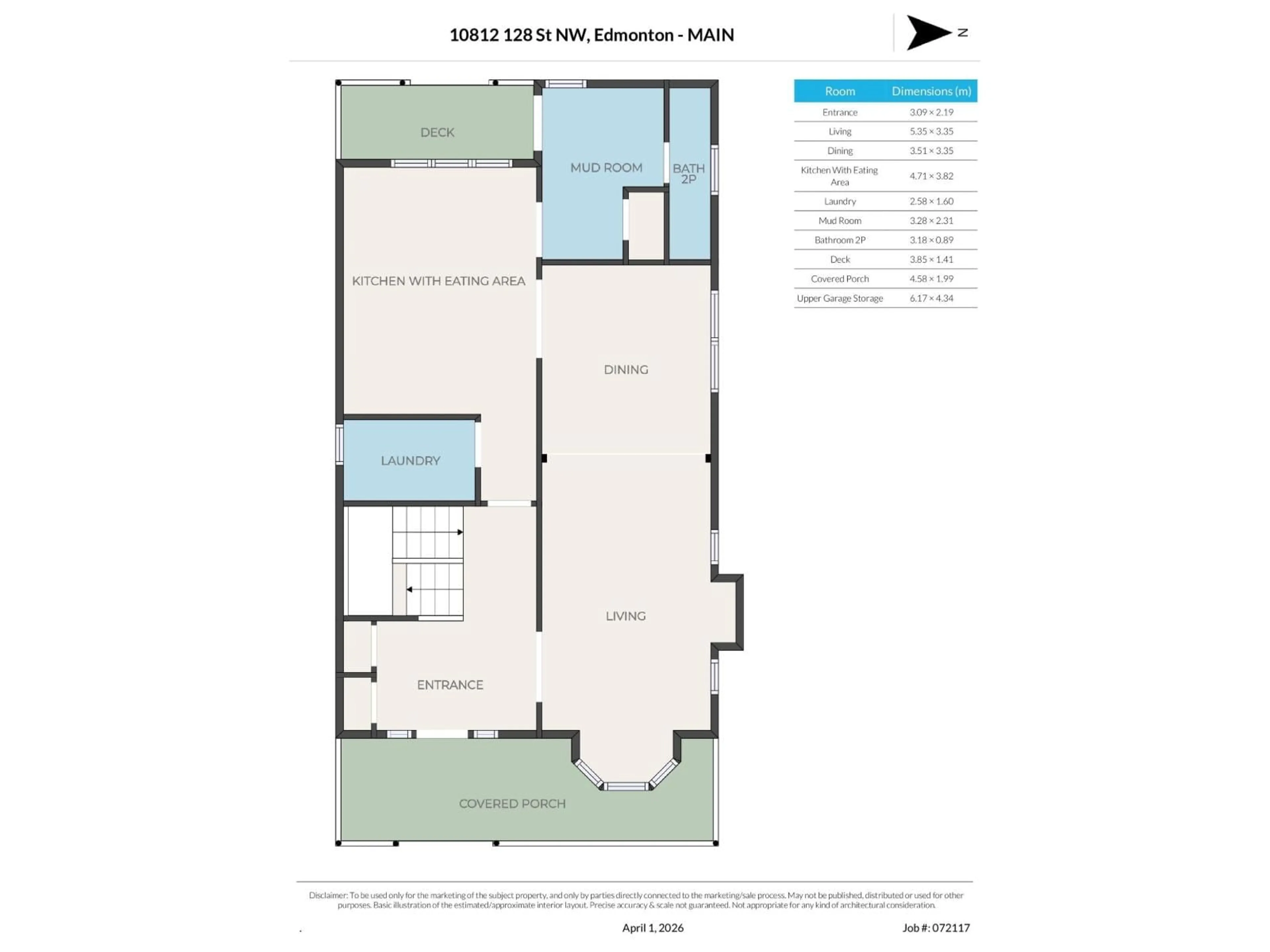 Floor plan for NW - 10812 128 ST, Edmonton Alberta T5M0W2