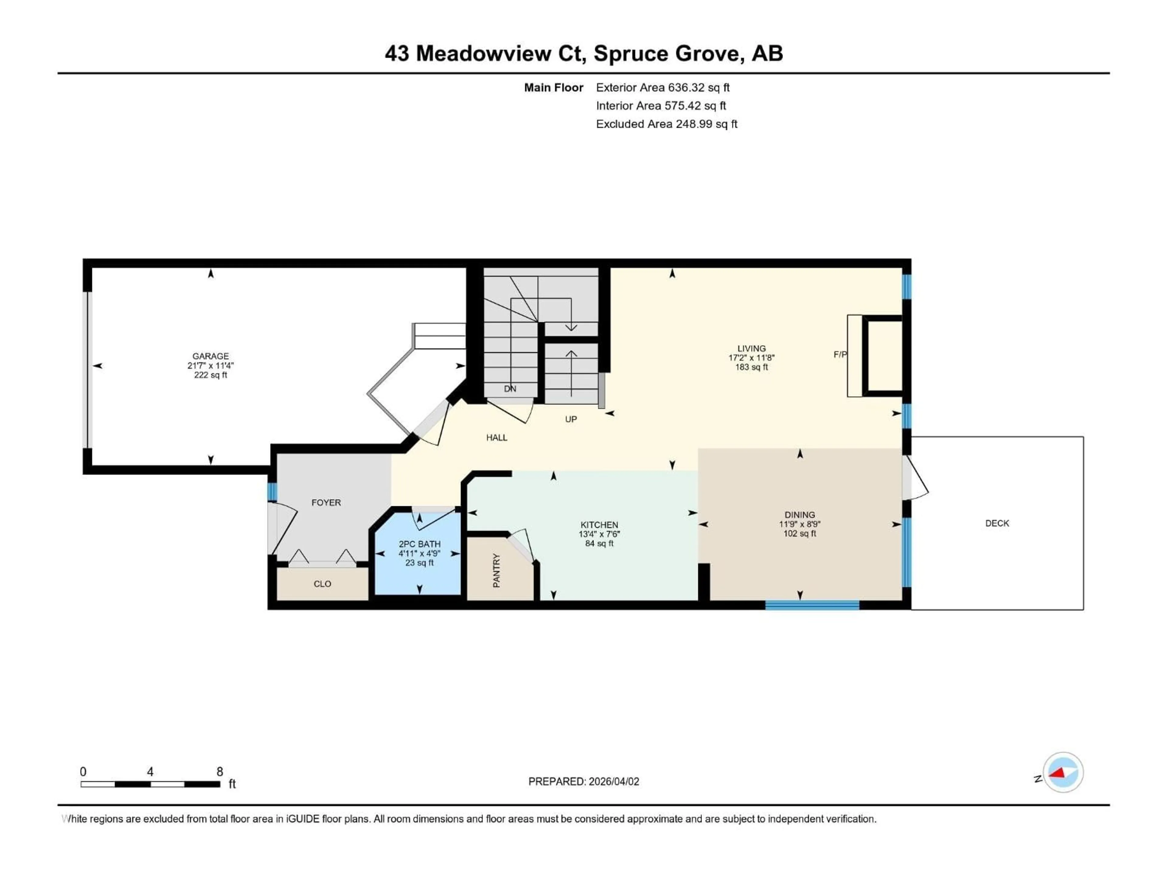Floor plan for 43 MEADOWVIEW CO, Spruce Grove Alberta T7X0N2