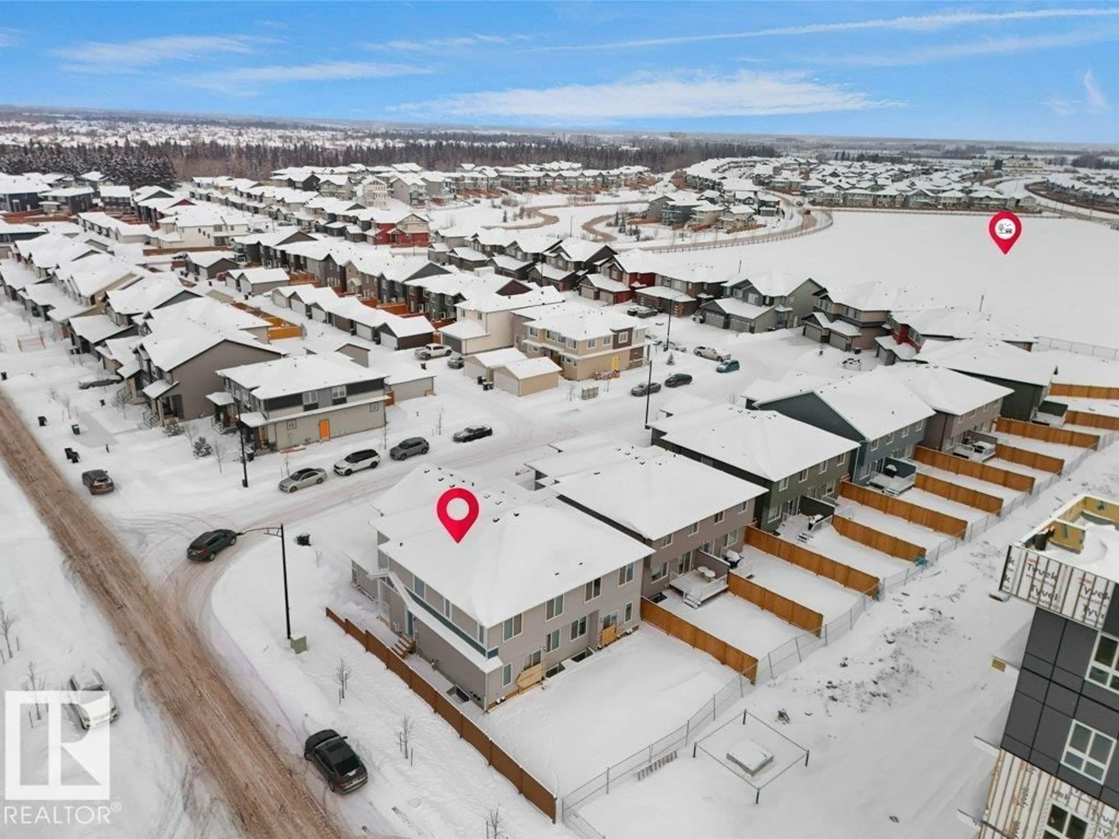 A pic from outside/outdoor area/front of a property/back of a property/a pic from drone, unknown for 1459 CHERNIAK WY, Edmonton Alberta T6W5B1