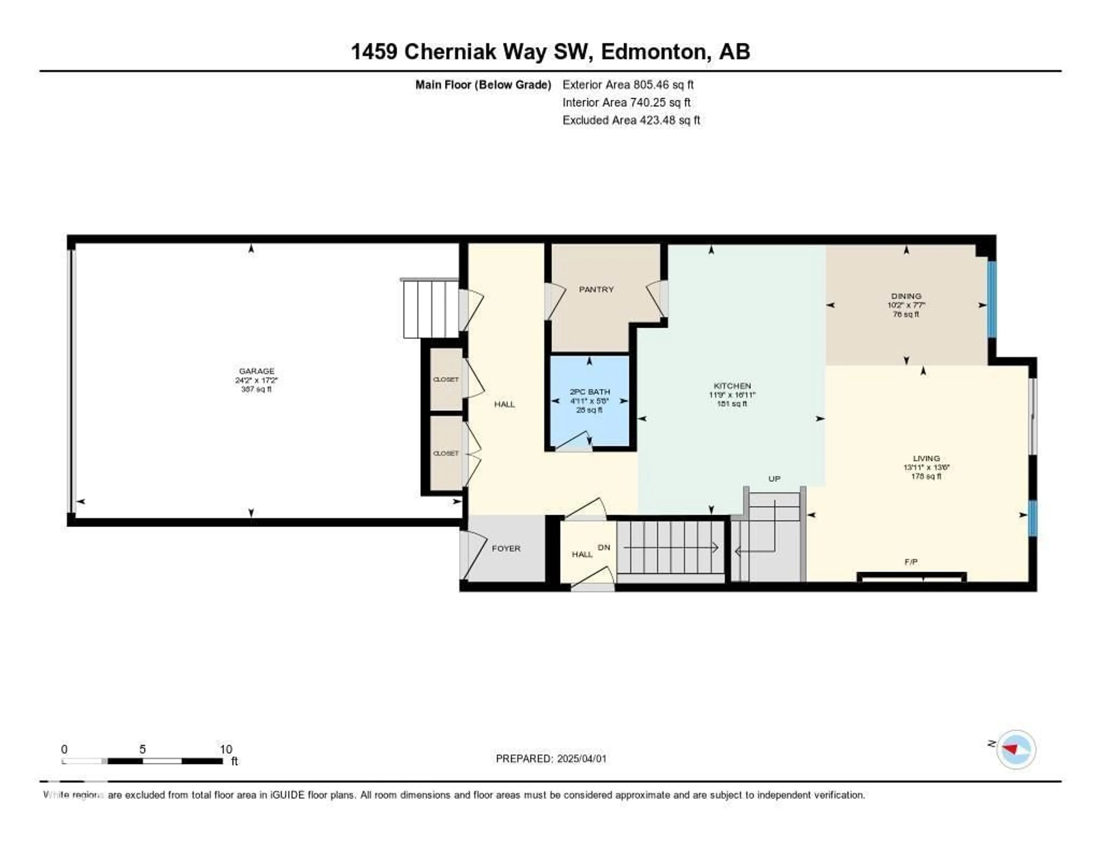 Floor plan for 1459 CHERNIAK WY, Edmonton Alberta T6W5B1