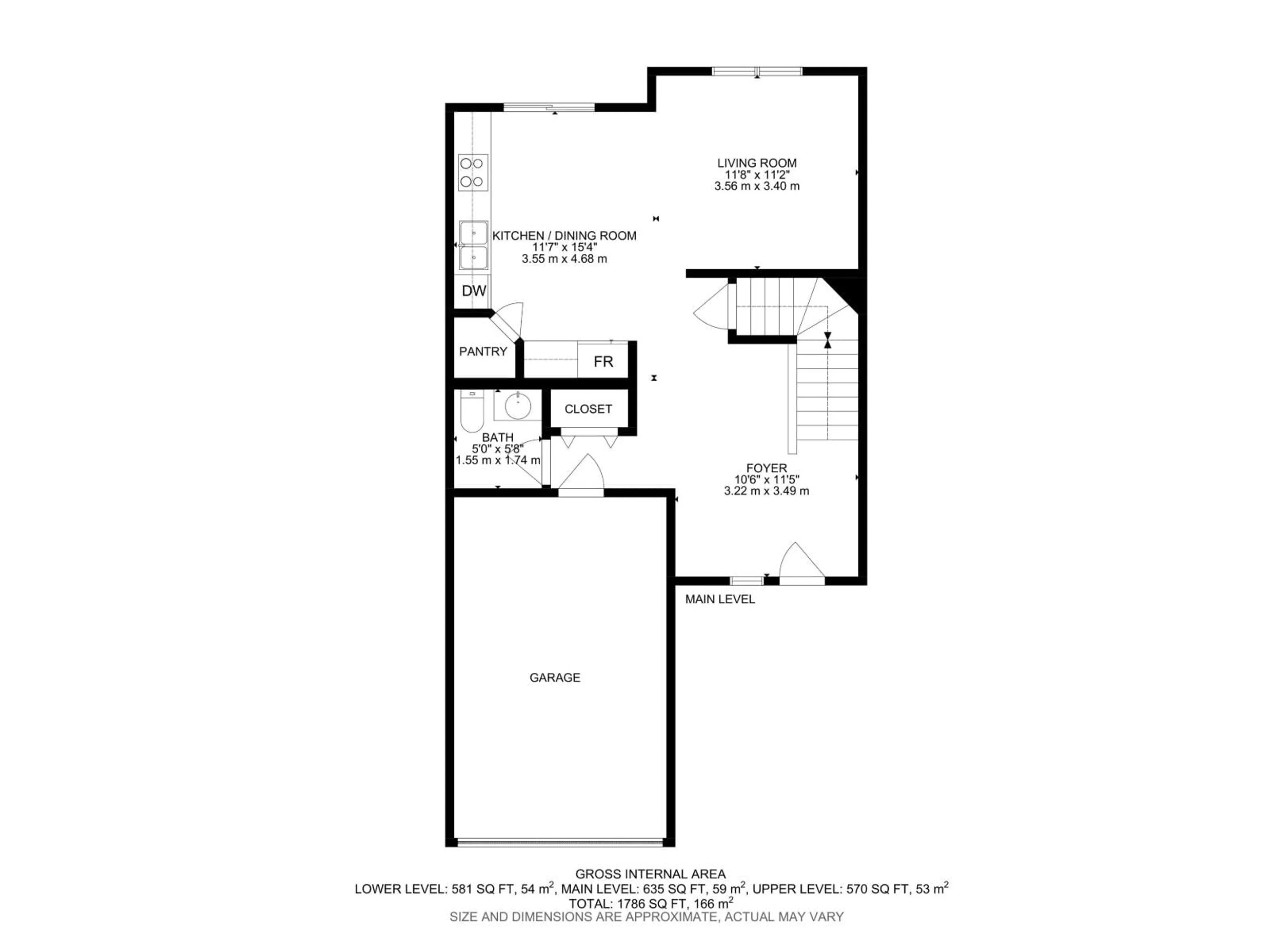 Floor plan for NW - 15736 141 ST, Edmonton Alberta T6V1T4