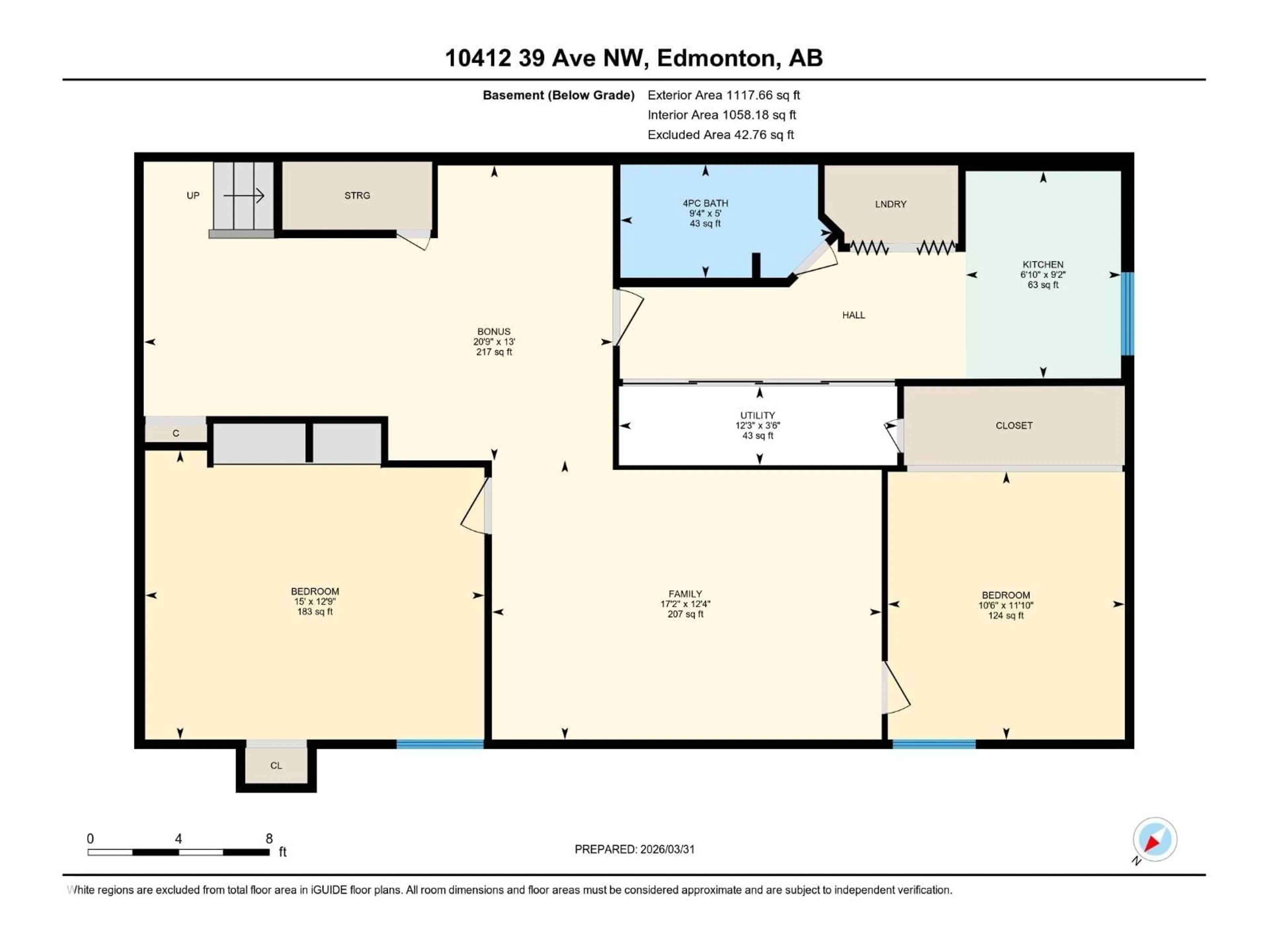 Floor plan for 10412 39 AV, Edmonton Alberta T6J2J3