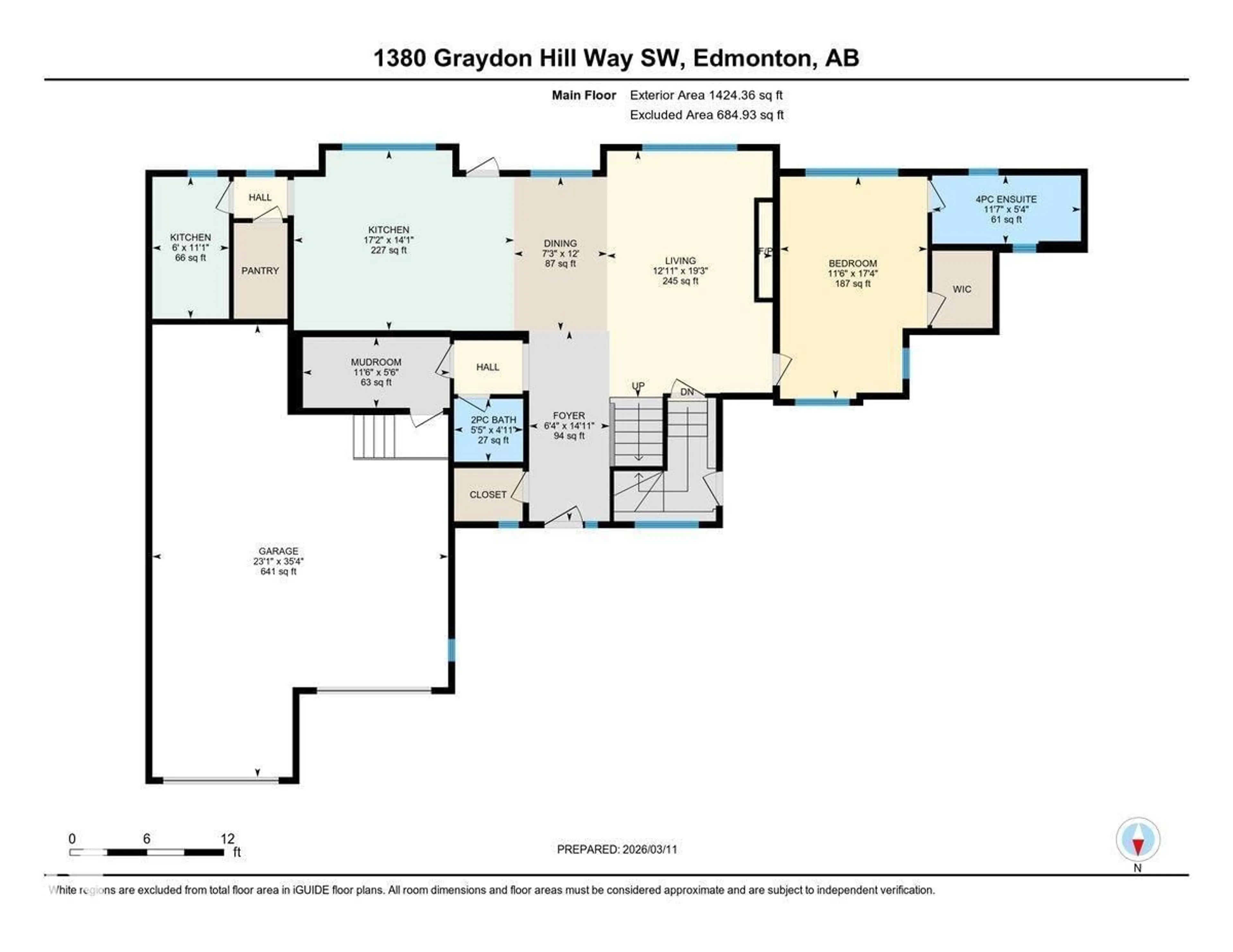 Floor plan for 1380 GRAYDON HILL WY, Edmonton Alberta T6W3C9