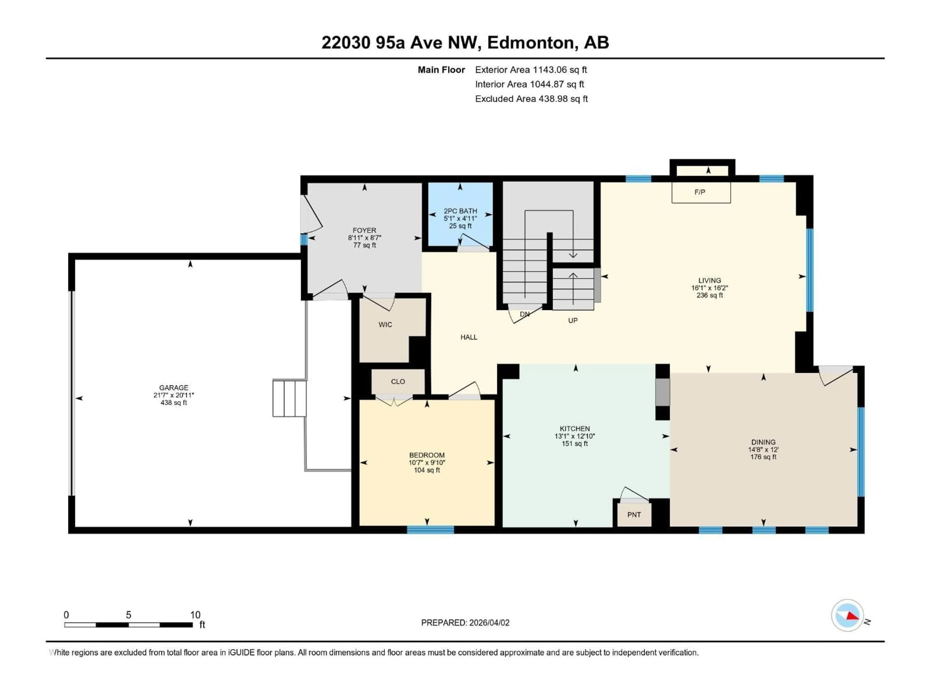Floor plan for 22030 95A AV, Edmonton Alberta T5T4A9