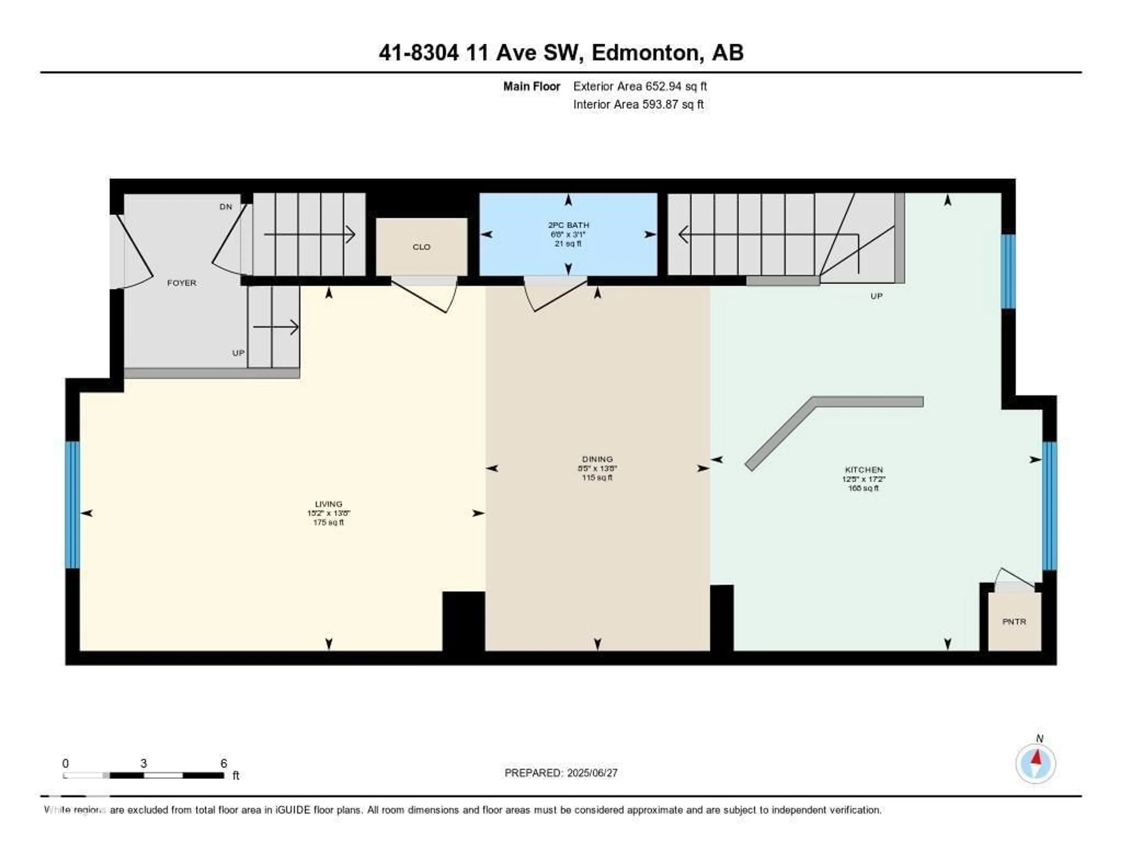 Floor plan for #41 - 8304 11 AV, Edmonton Alberta T6X1J8