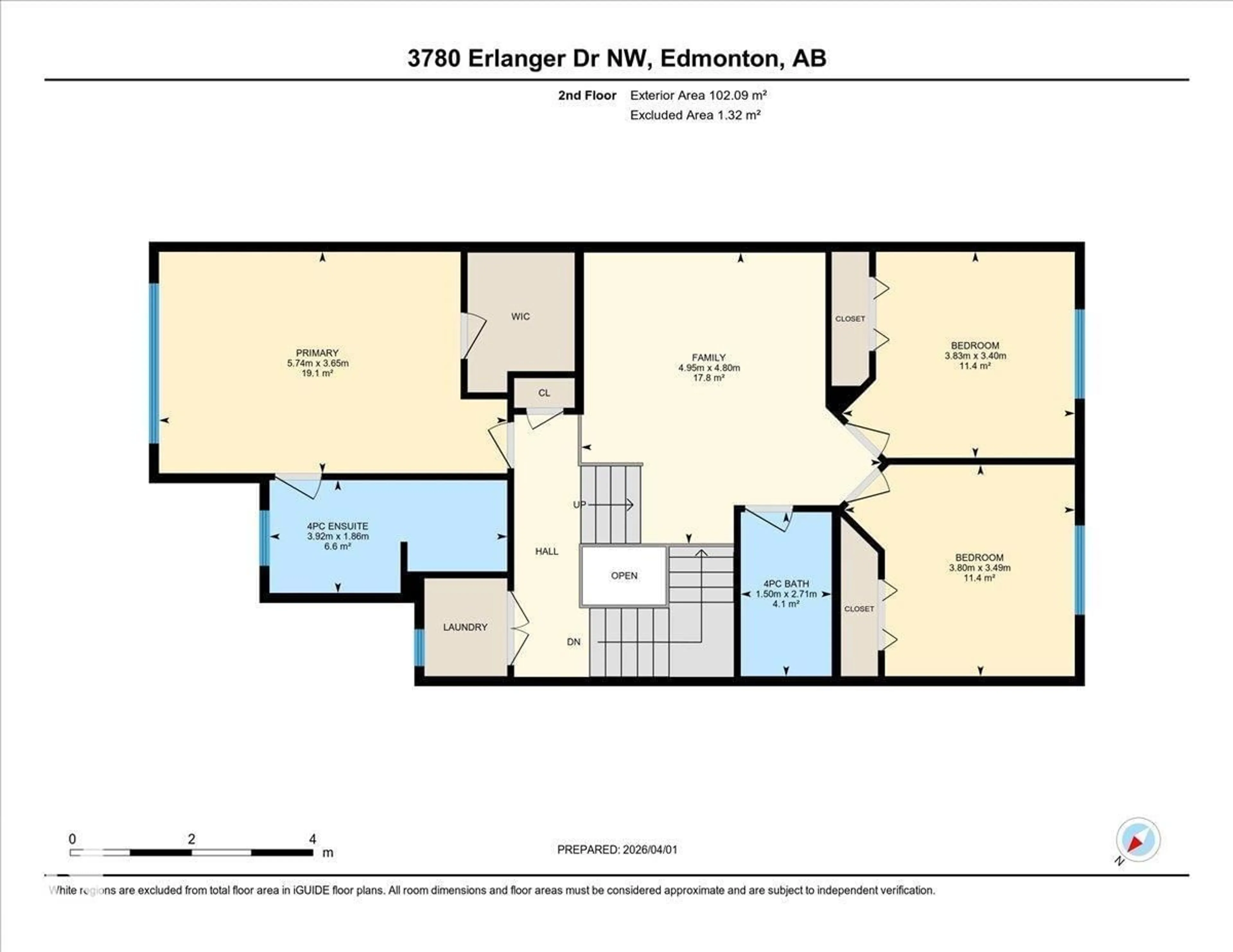 Floor plan for 3780 ERLANGER DR, Edmonton Alberta T6M0M4