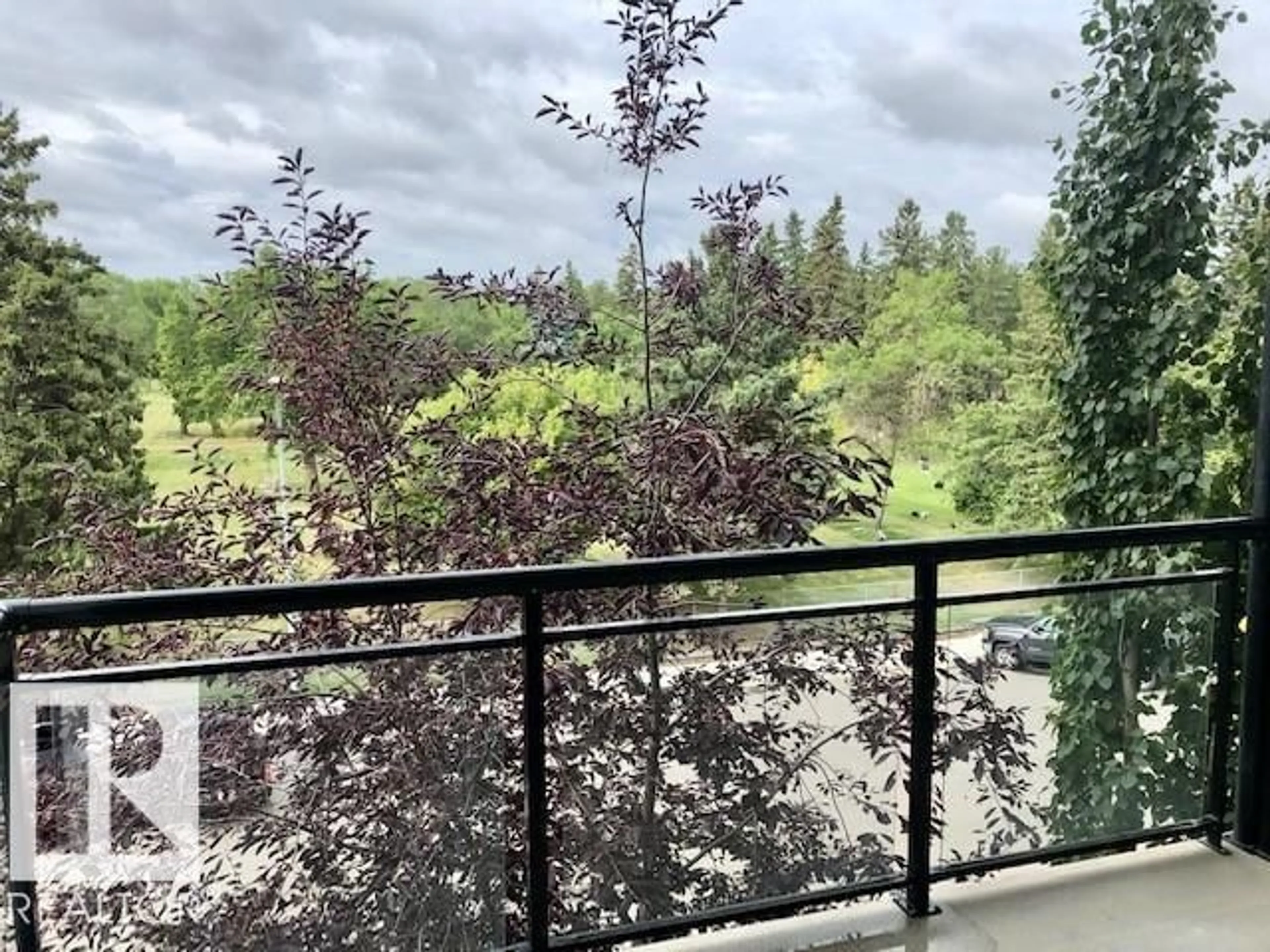 Balcony in the apartment, forest/trees view for #330 - 10531 117 ST, Edmonton Alberta T5H0A8