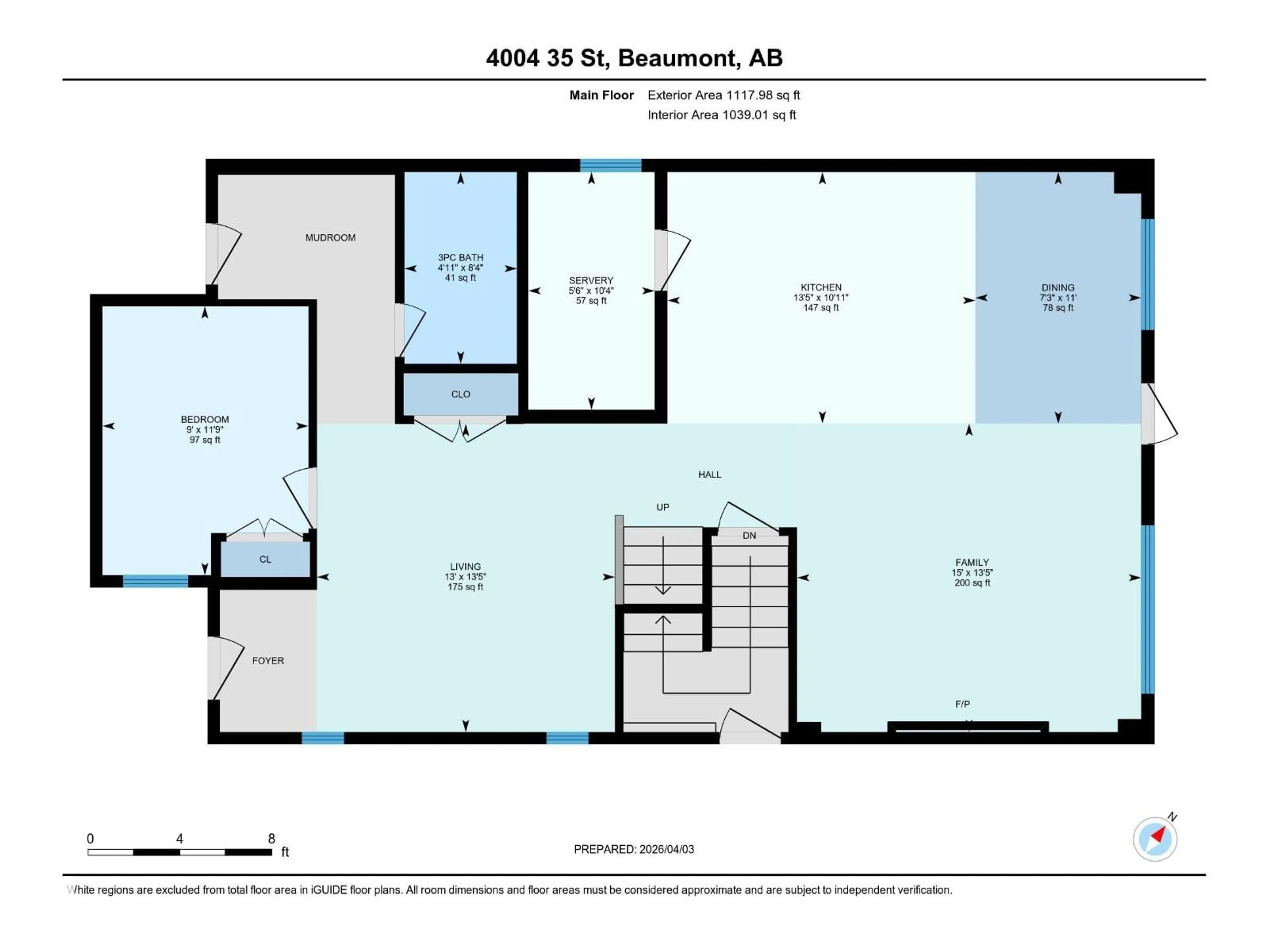 Floor plan for 4404 35 ST, Beaumont Alberta T4X3H3