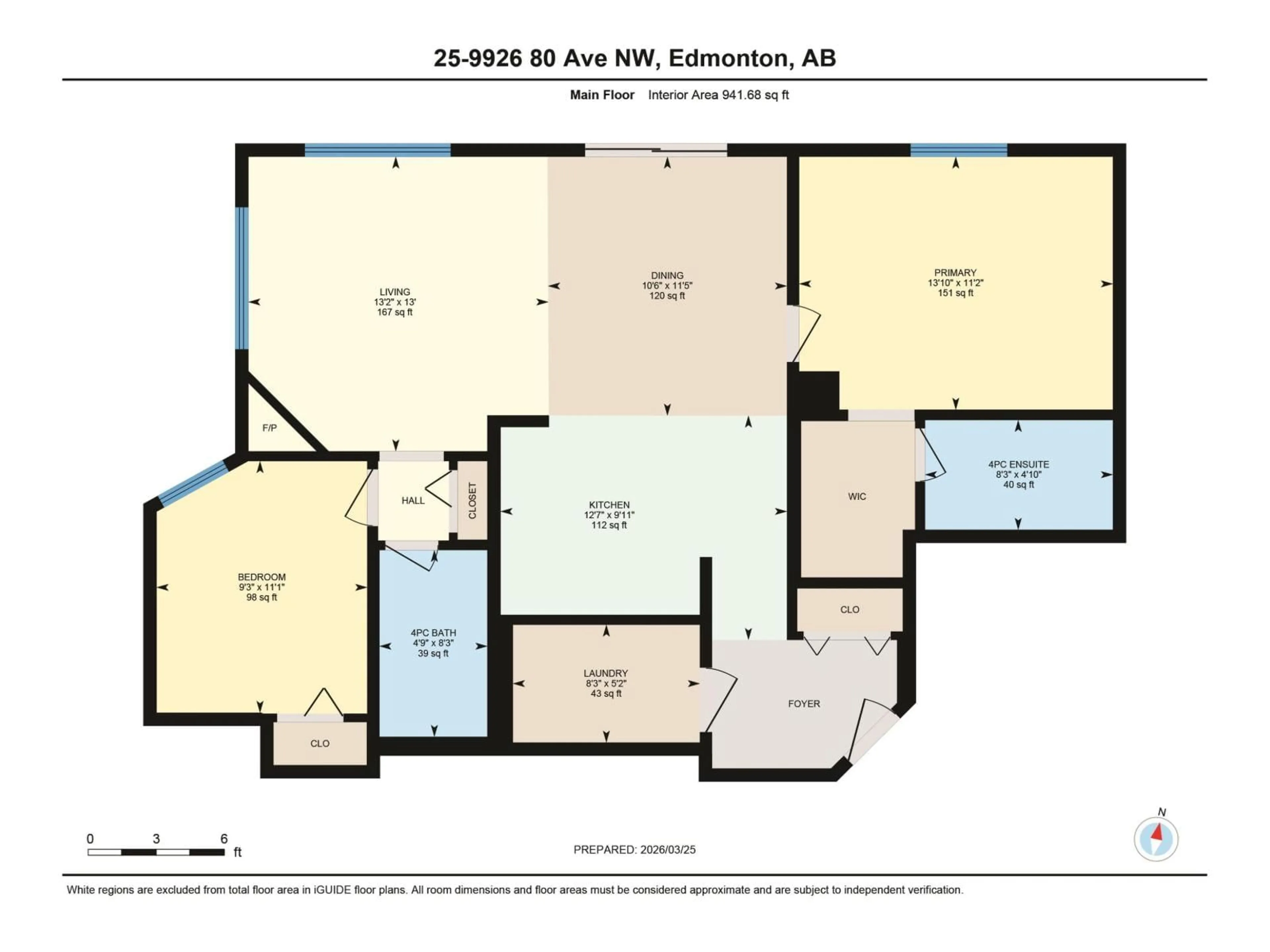 Floor plan for 25 - 9926 80 AV, Edmonton Alberta T6E6L5