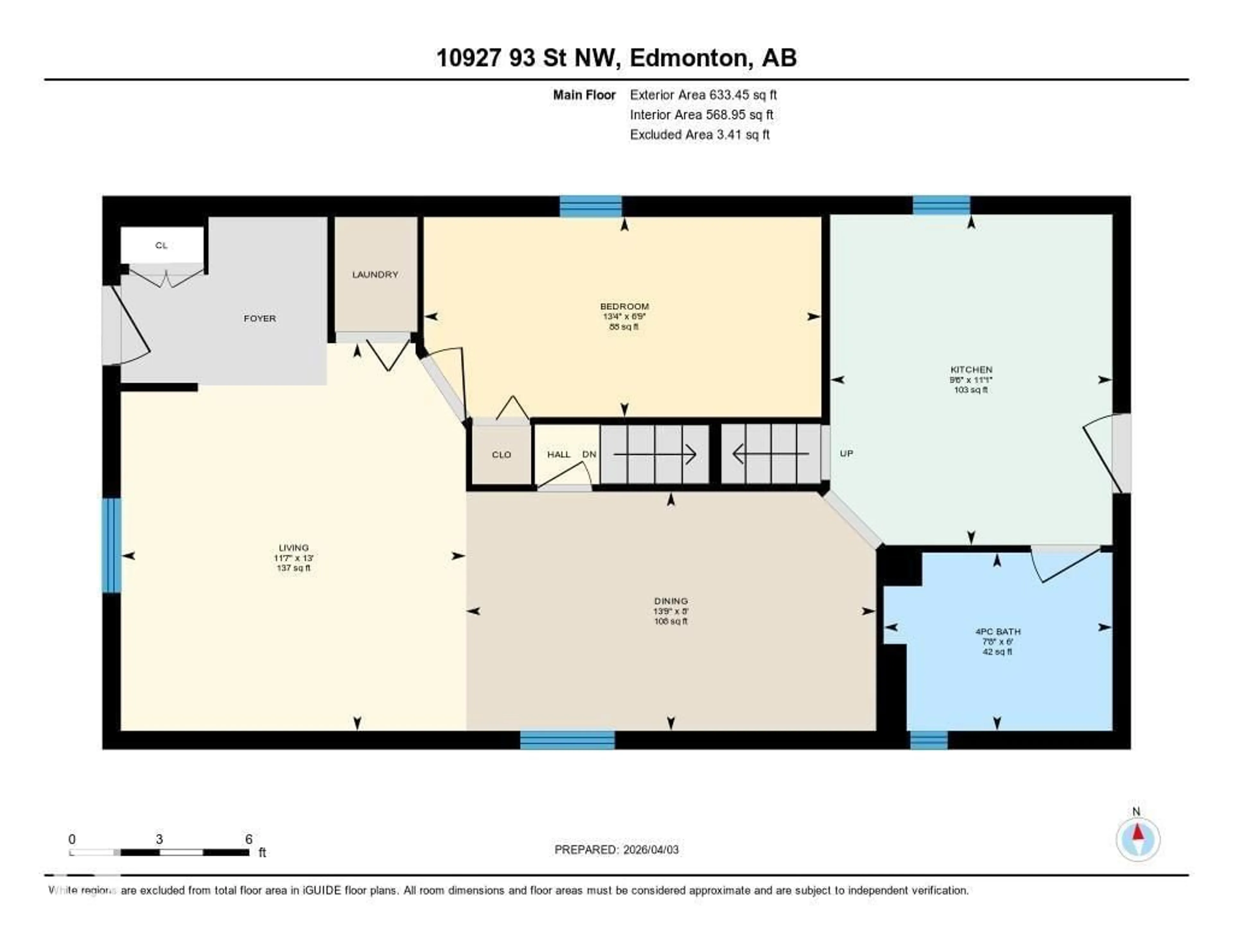 Floor plan for NW - 10927 93 ST, Edmonton Alberta T5H1Z1