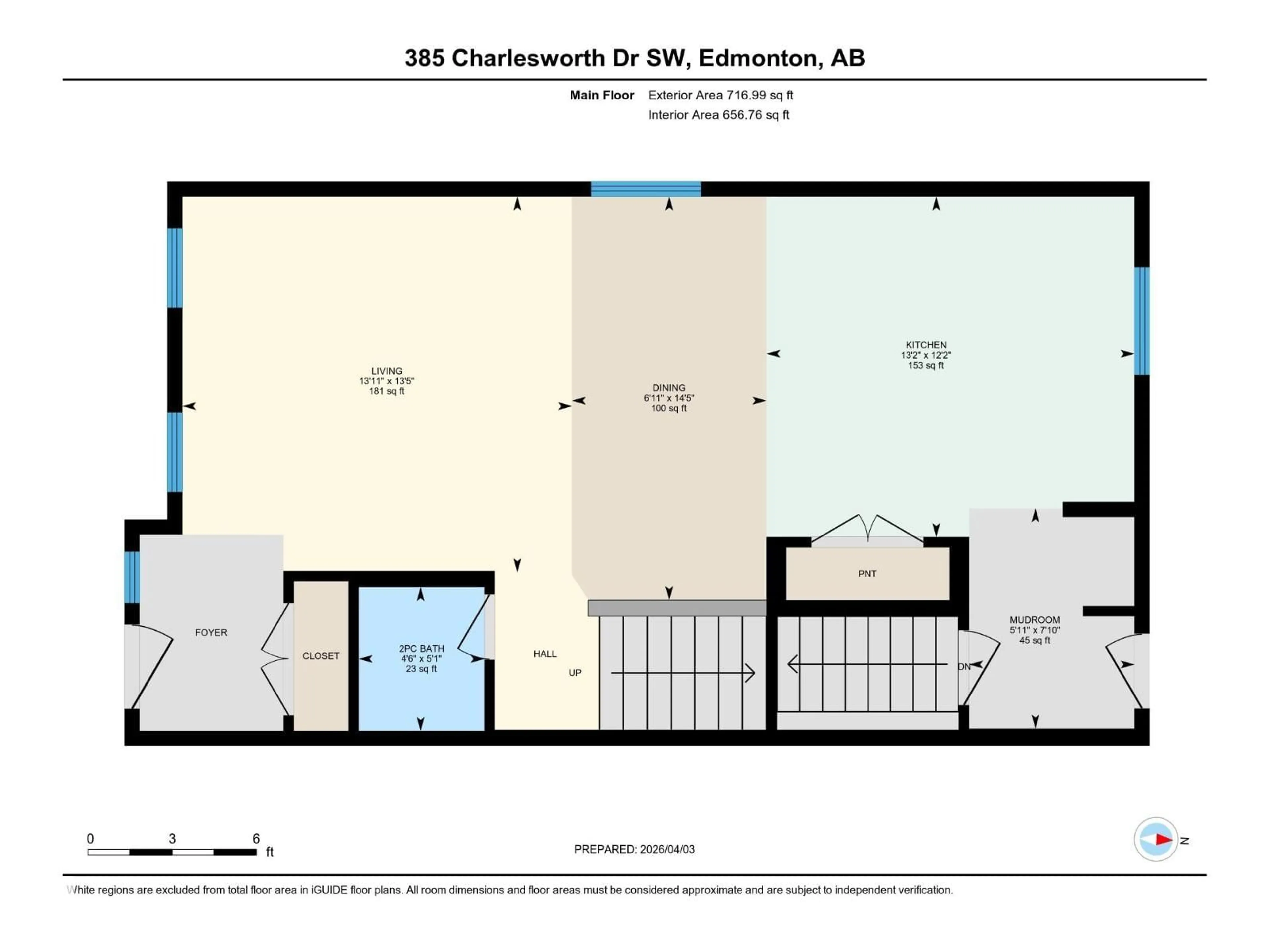 Floor plan for 385 CHARLESWORTH DRIVE, Edmonton Alberta T6X2G5