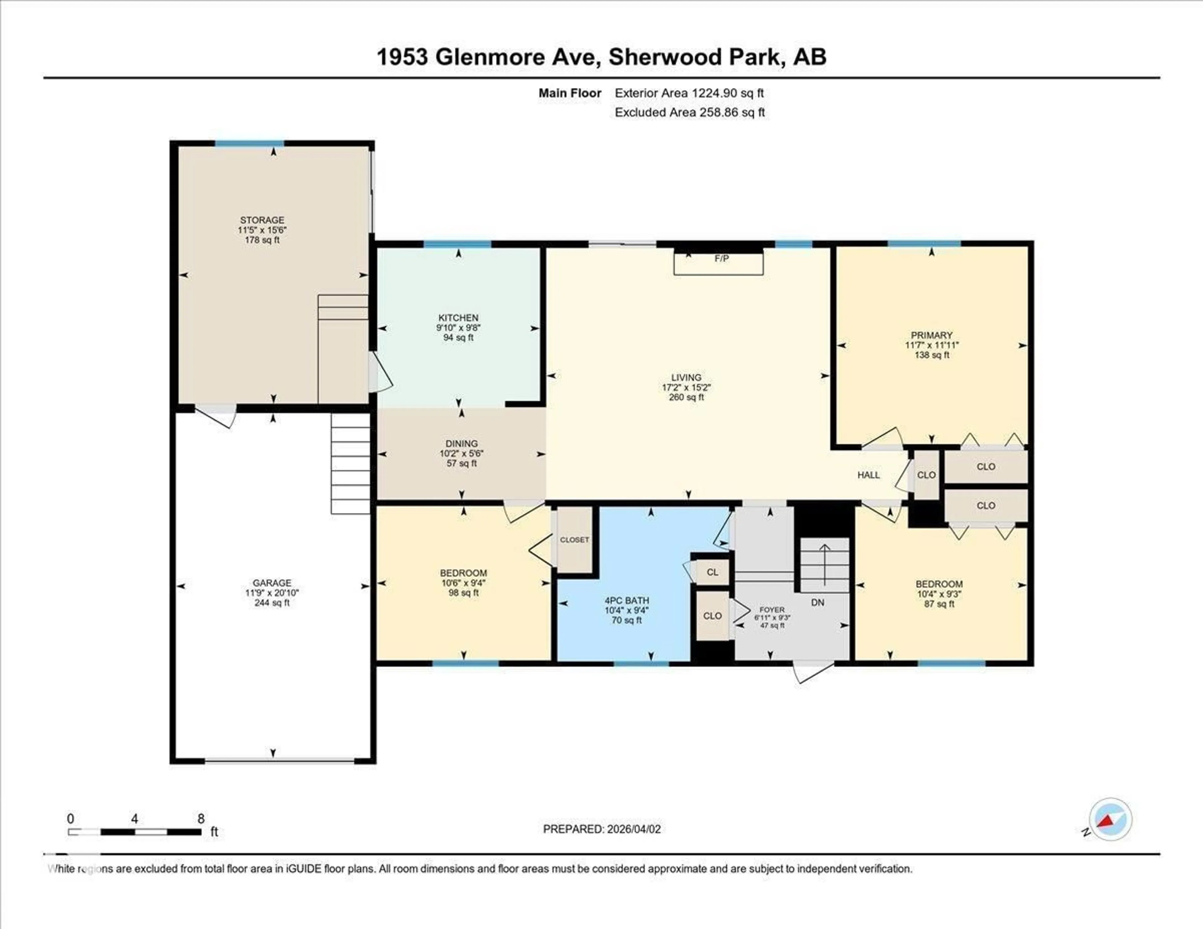 Floor plan for 1953 GLENMORE AV, Sherwood Park Alberta T8A0X6