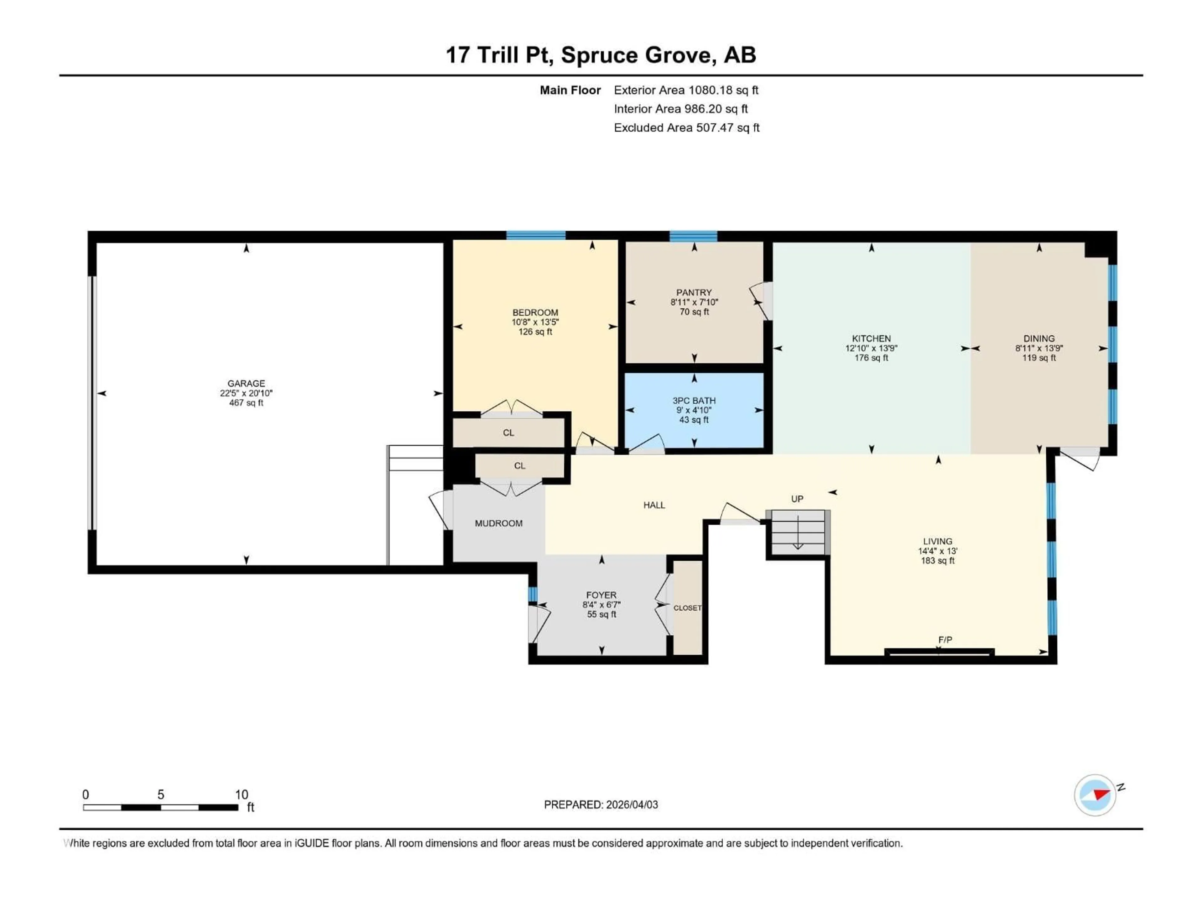 Floor plan for 17 TRILL PT, Spruce Grove Alberta T7X0Z4
