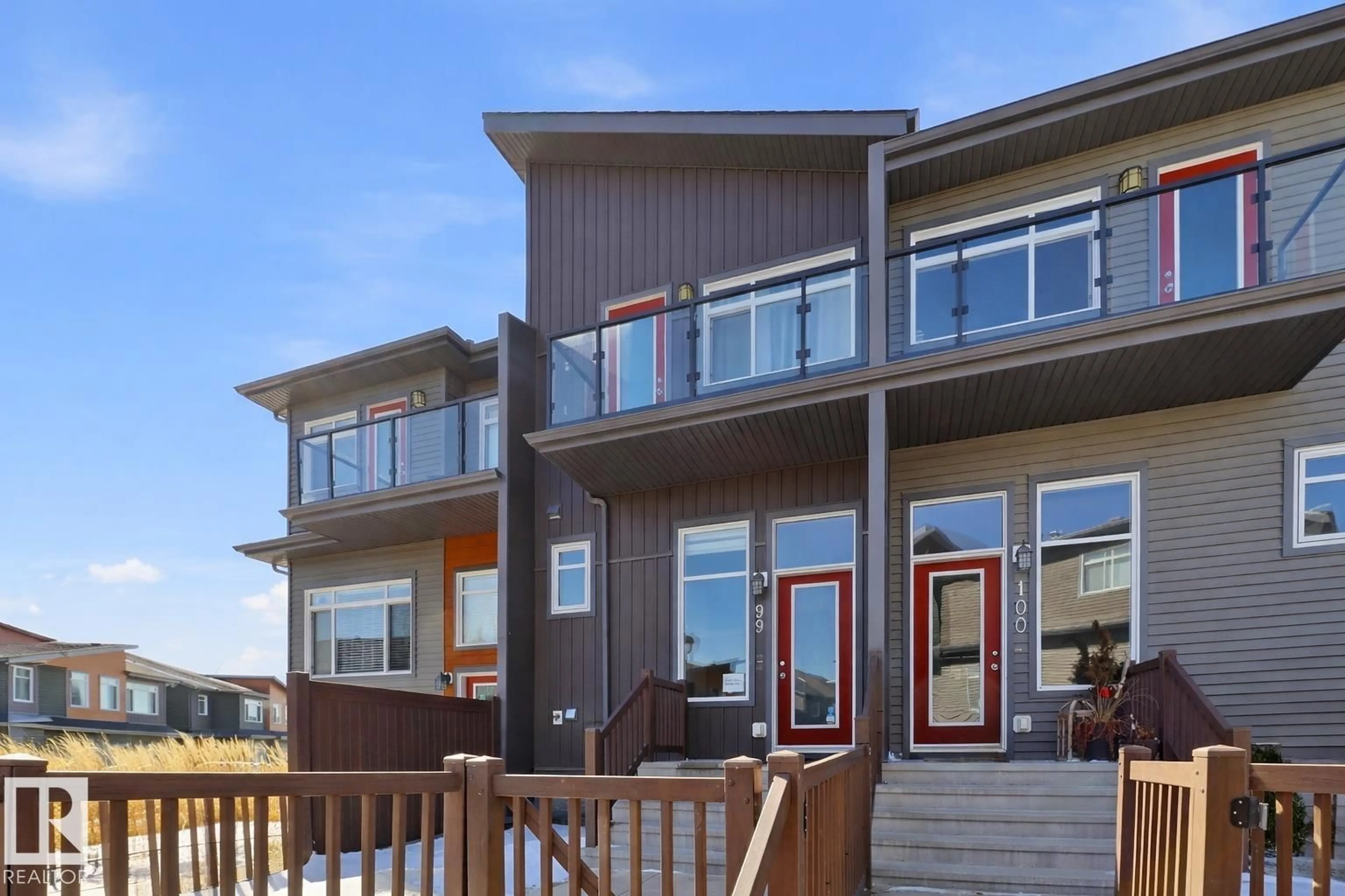 Home with vinyl exterior material, water/lake/river/ocean view for #99 - 7503 GETTY GATE, Edmonton Alberta T5T4S8