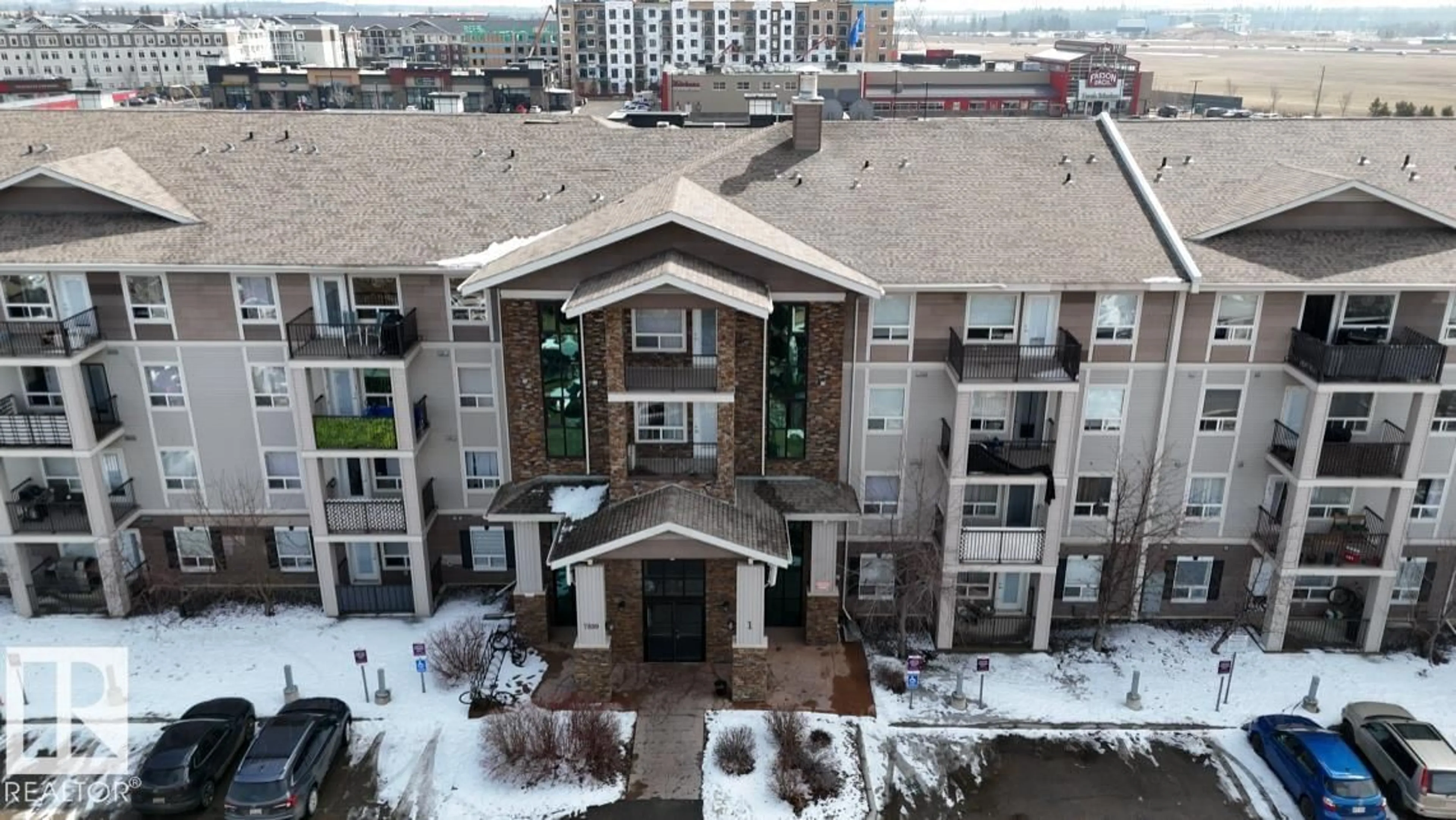 A pic from outside/outdoor area/front of a property/back of a property/a pic from drone, city buildings view from balcony for 7339 - 1111 SOUTH TERWILLEGAR DR, Edmonton Alberta T6R0L9