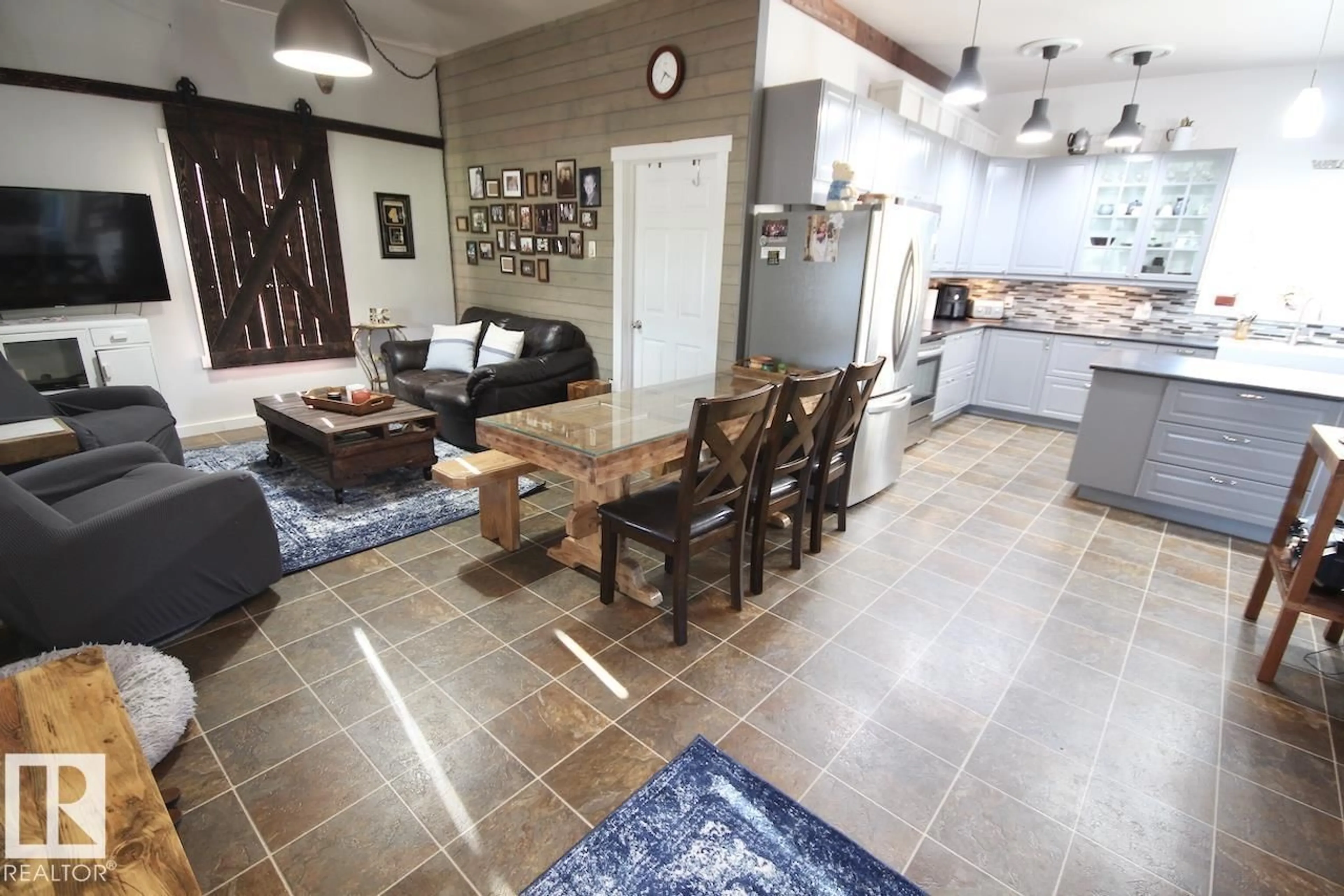 Open concept kitchen, ceramic/tile floor for 643033 HWY 63, Rural Athabasca County Alberta T0A0M0