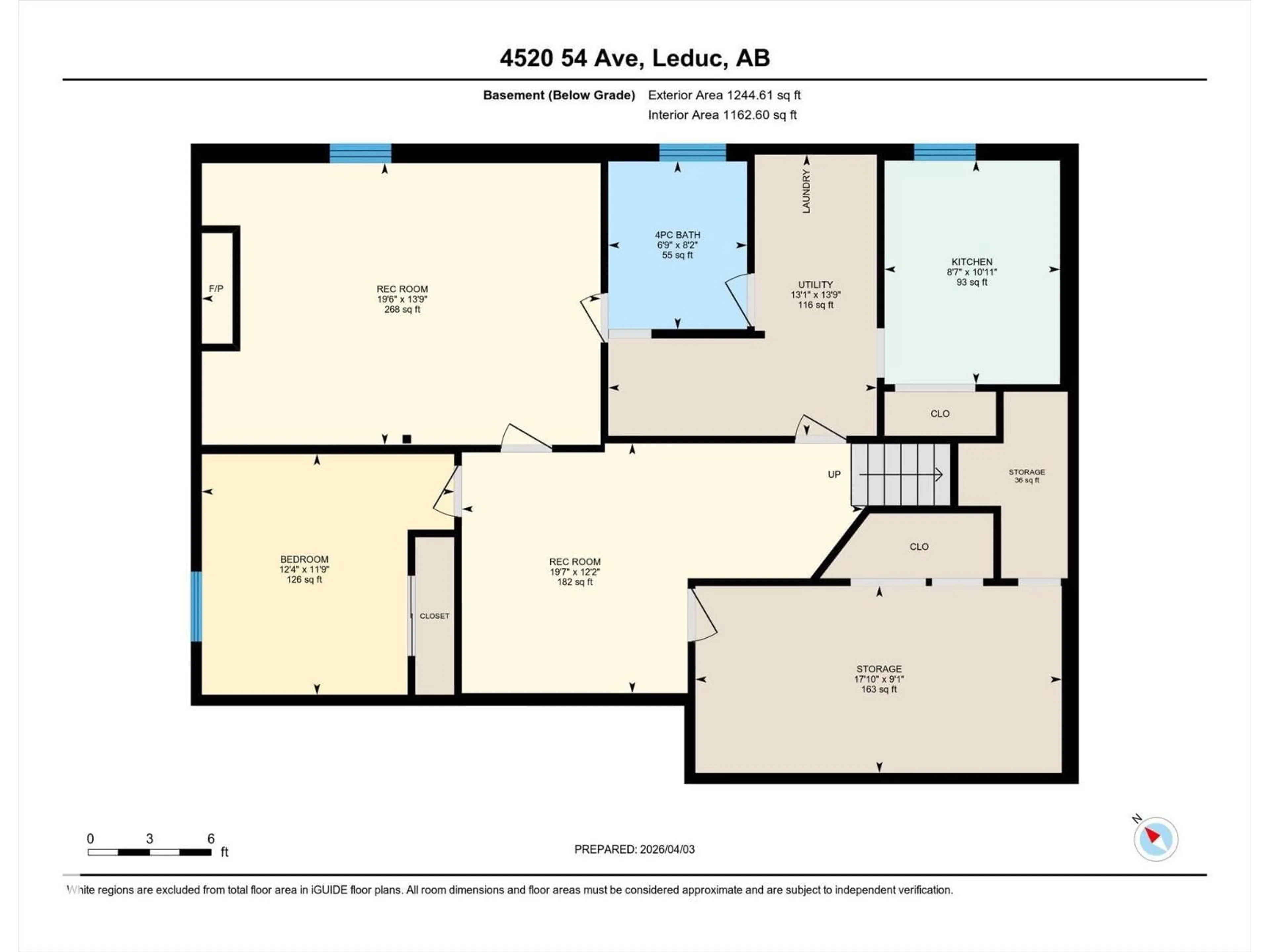 Floor plan for 4520 54 AV, Leduc Alberta T9E5W1