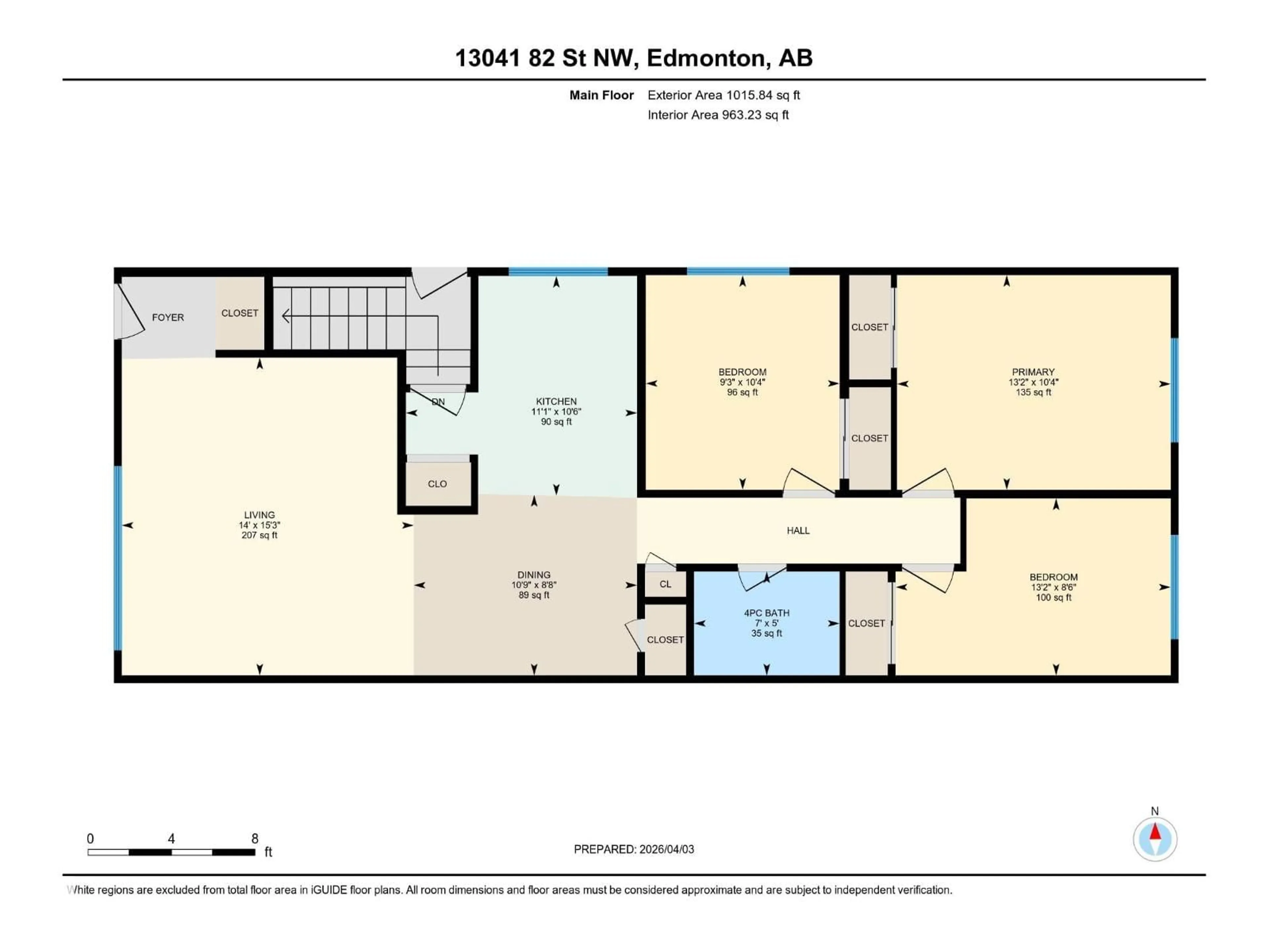 Floor plan for 13041 82 ST, Edmonton Alberta T5E2T4