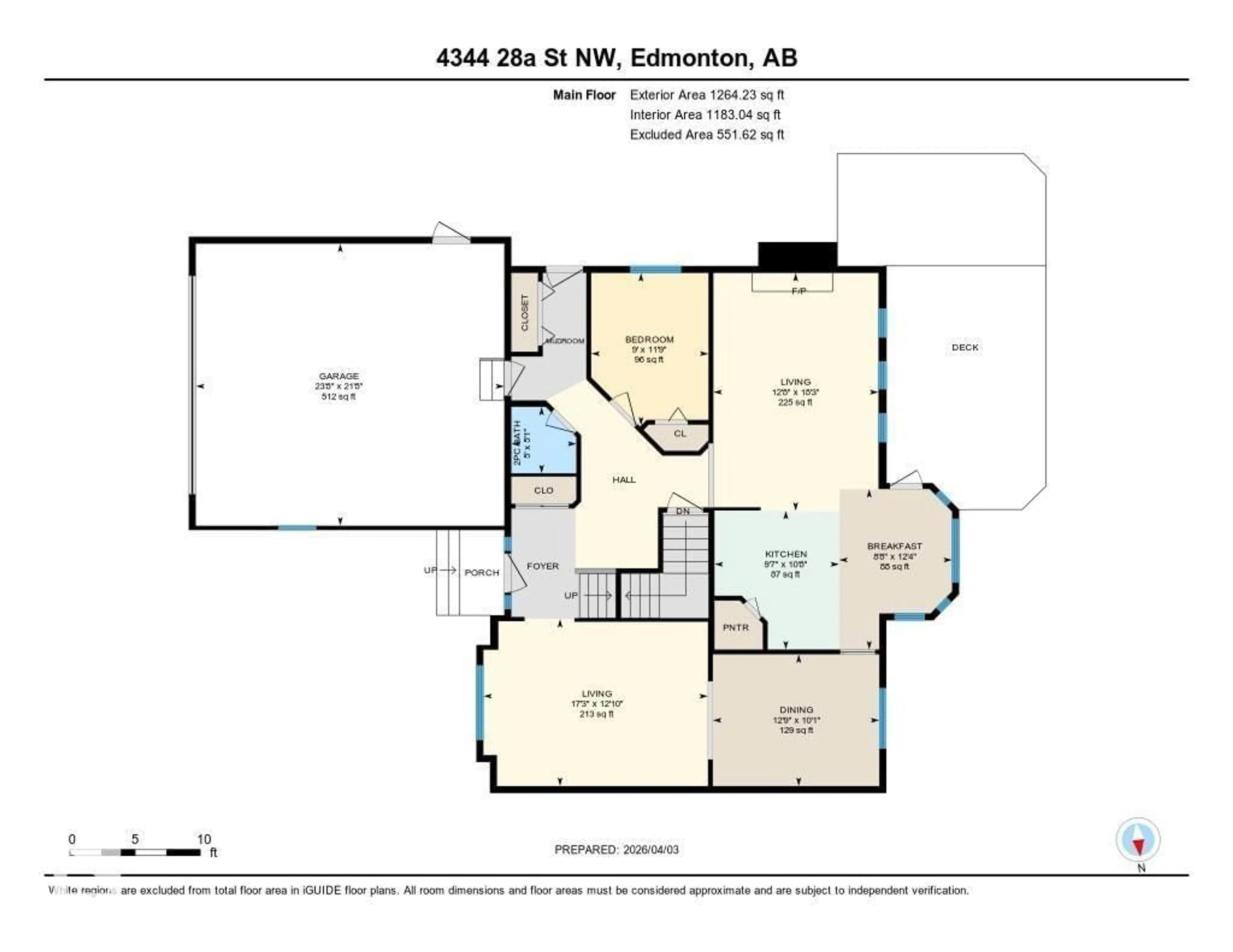Floor plan for 4344 28A ST, Edmonton Alberta T6T1G6