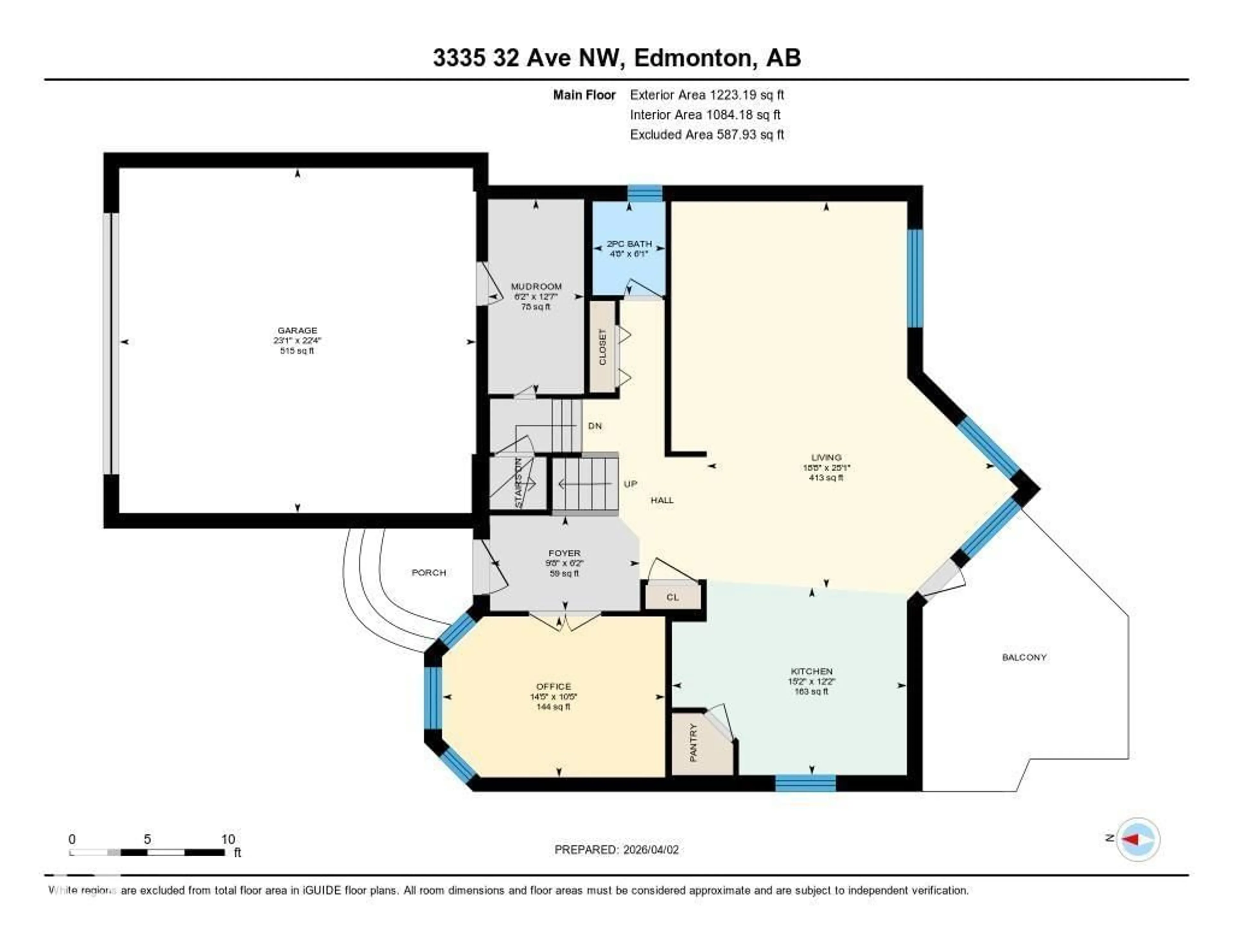 Floor plan for 3335 32 AV, Edmonton Alberta T6T1X7