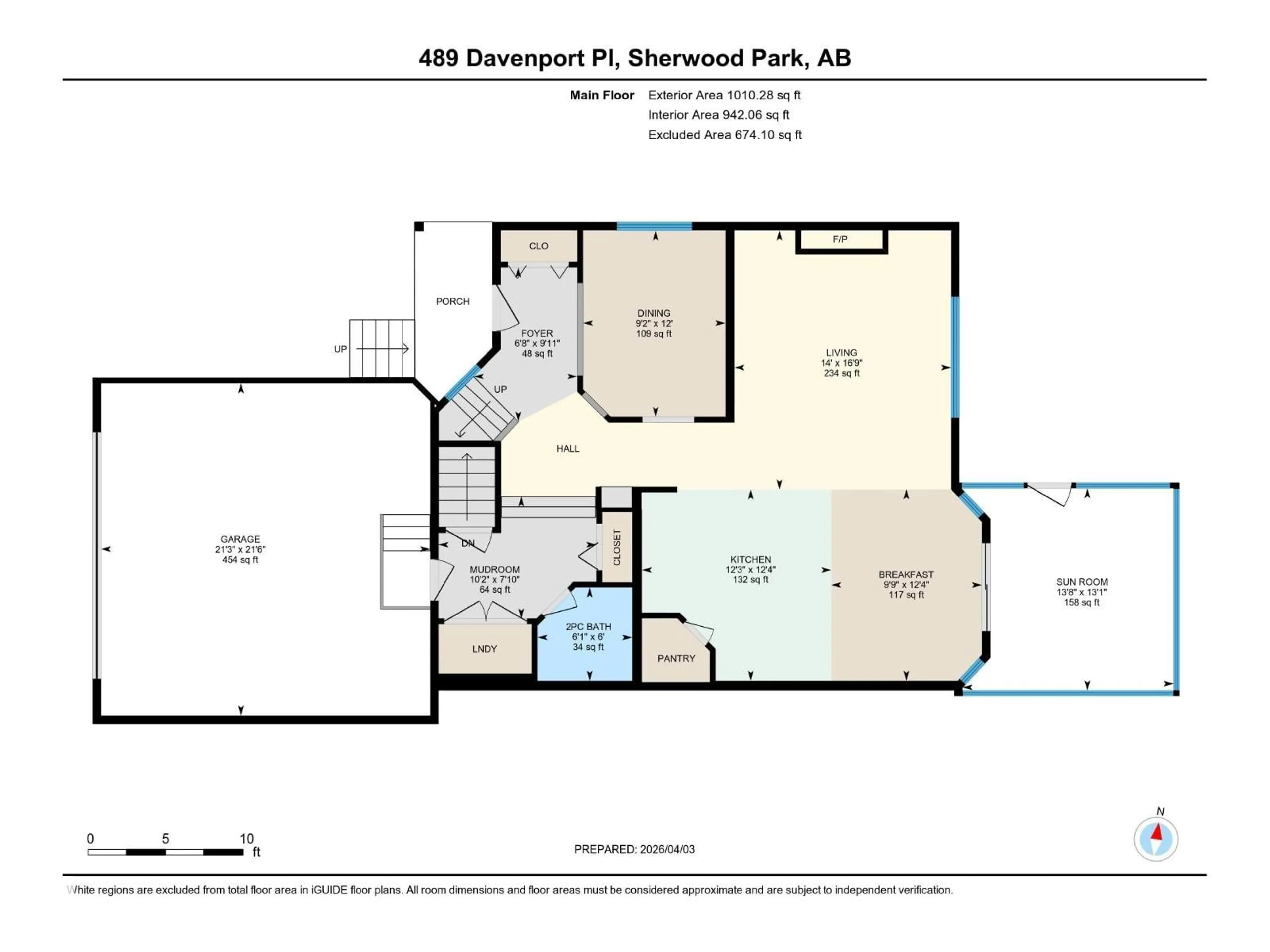Floor plan for 489 DAVENPORT PL, Sherwood Park Alberta T8H0J2