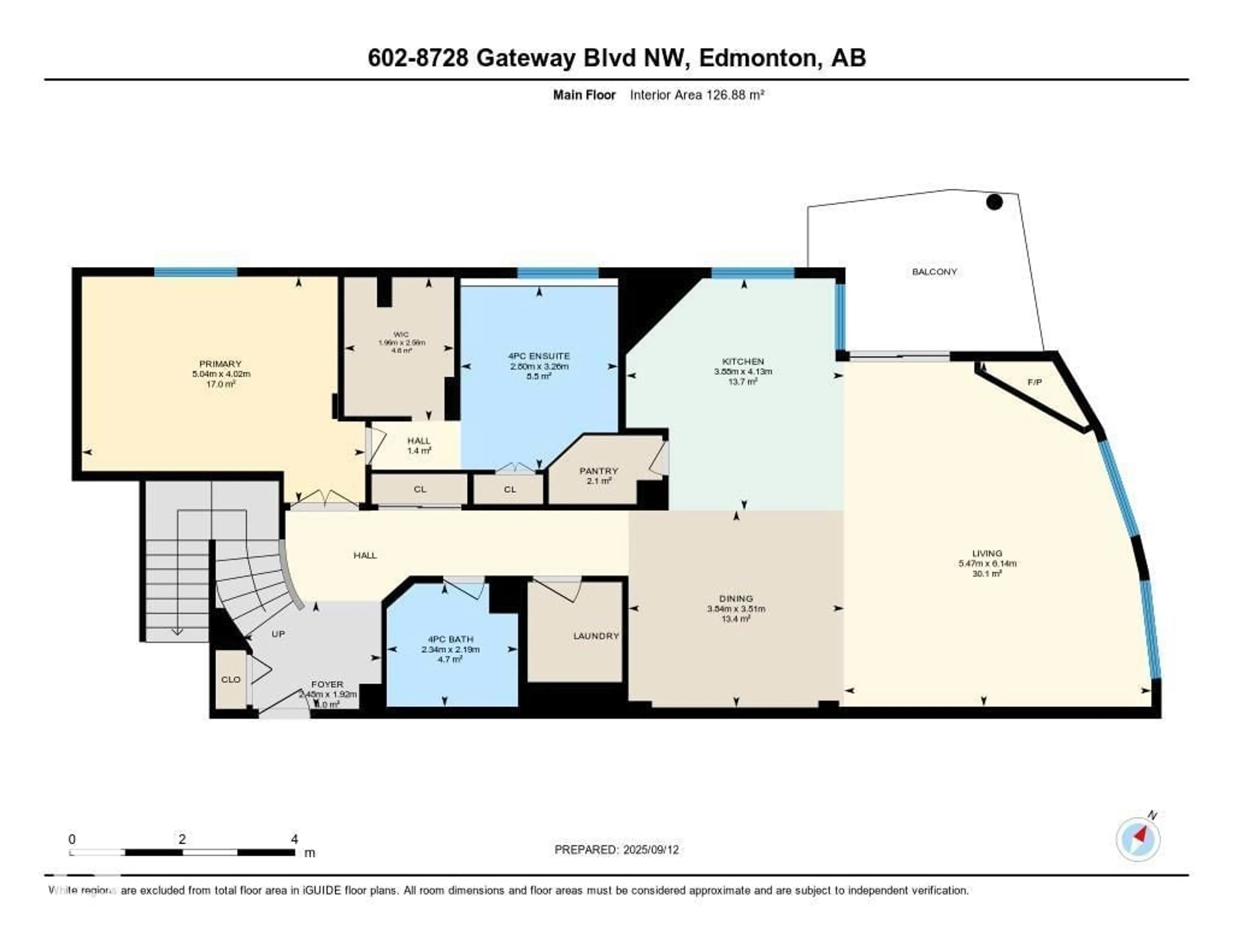 Floor plan for #602 - 8728 GATEWAY BV, Edmonton Alberta T6E6K3