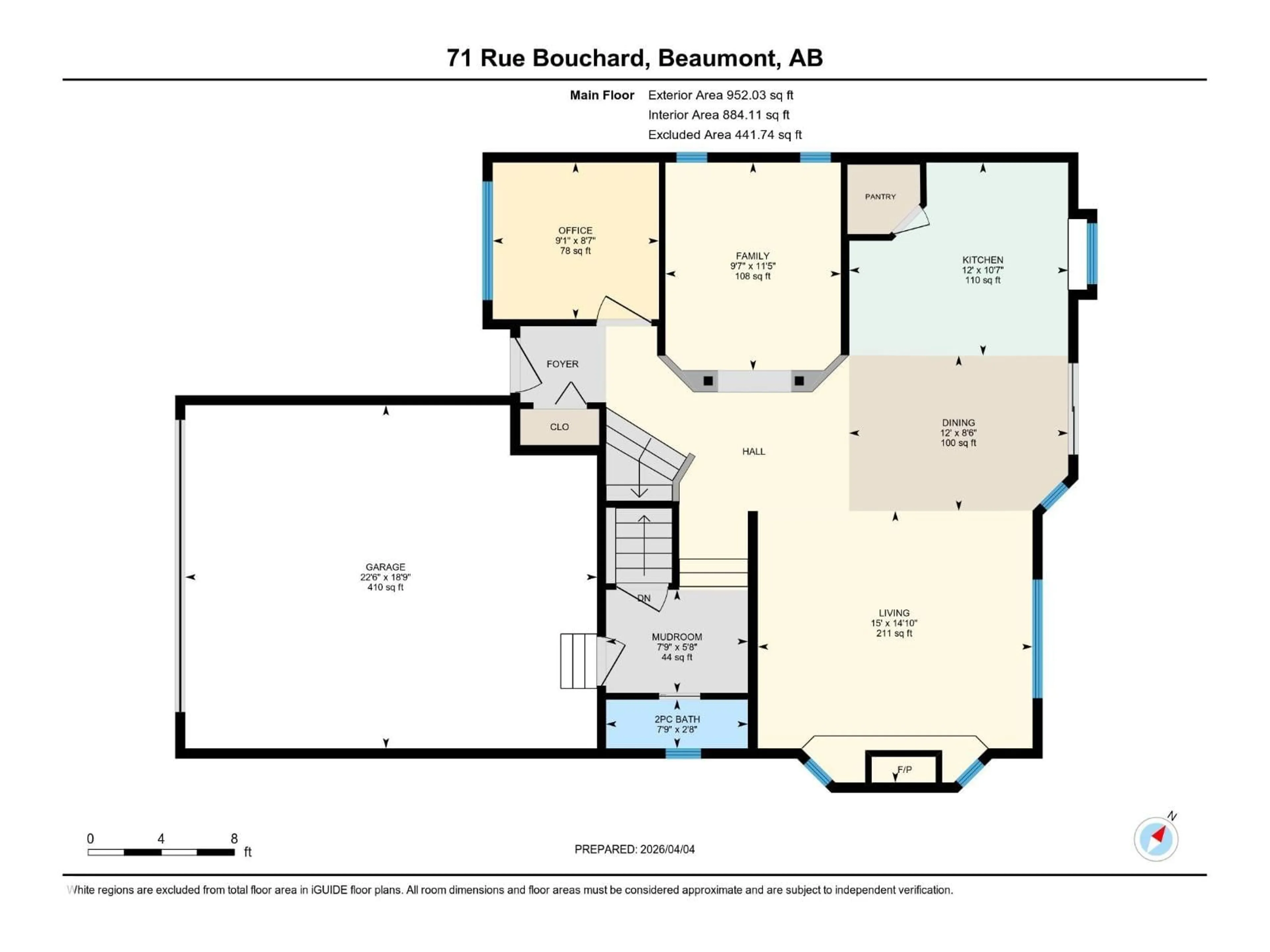 Floor plan for 71 RUE BOUCHARD, Beaumont Alberta T4X1N7